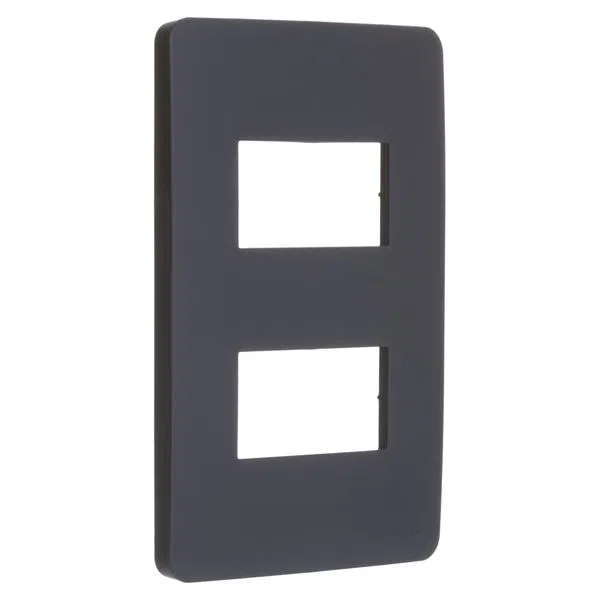 Placa 4X2 2 Postos Stellar Black Orion S730121294 Schneider