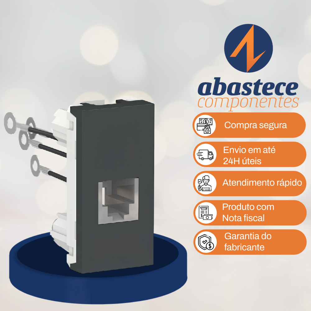 Modulo Tomada Rj11 4 Fios Grafite Orion S70549194 Schneider