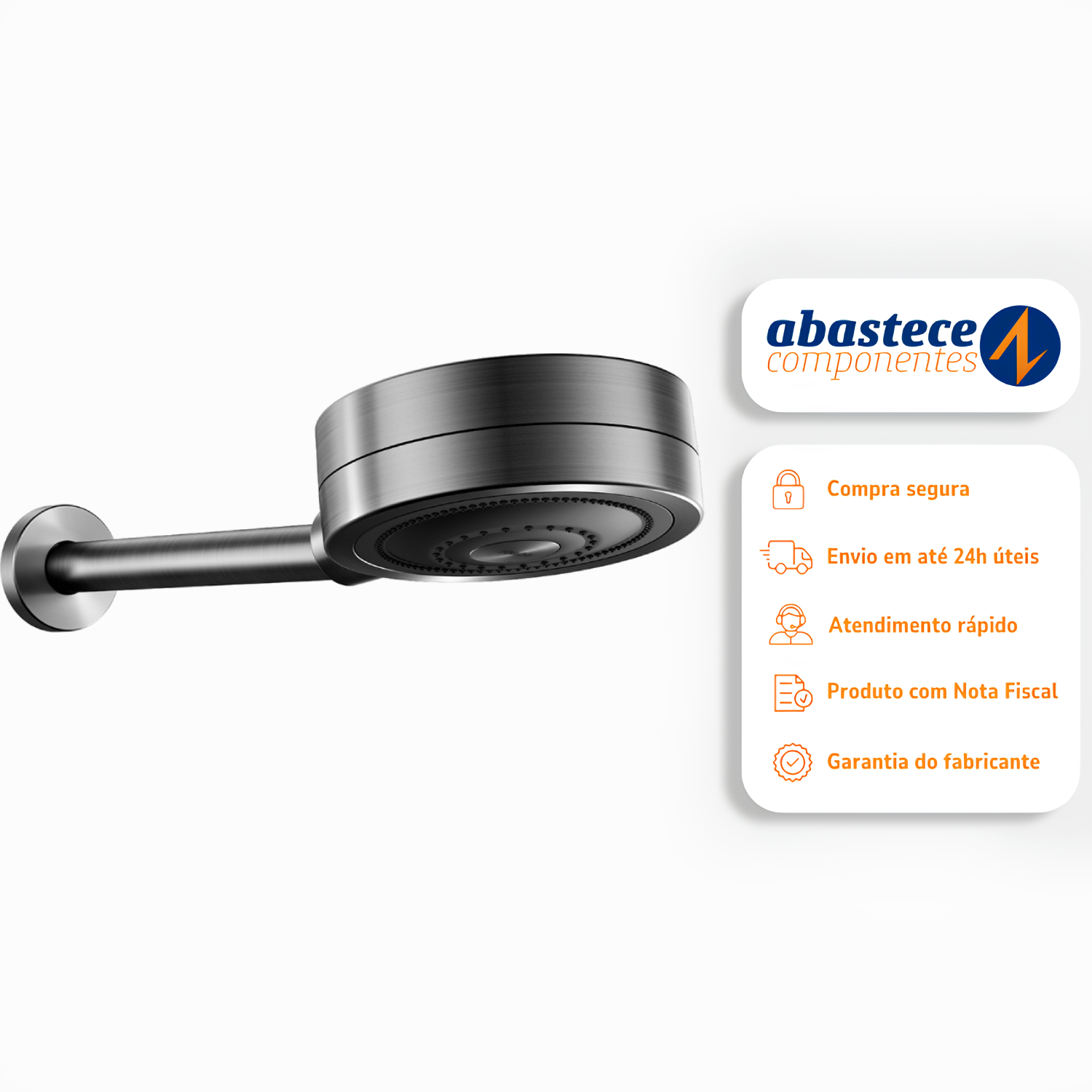 Chuveiro Novo Technoshower Grafite Escovado 01204870 Docol