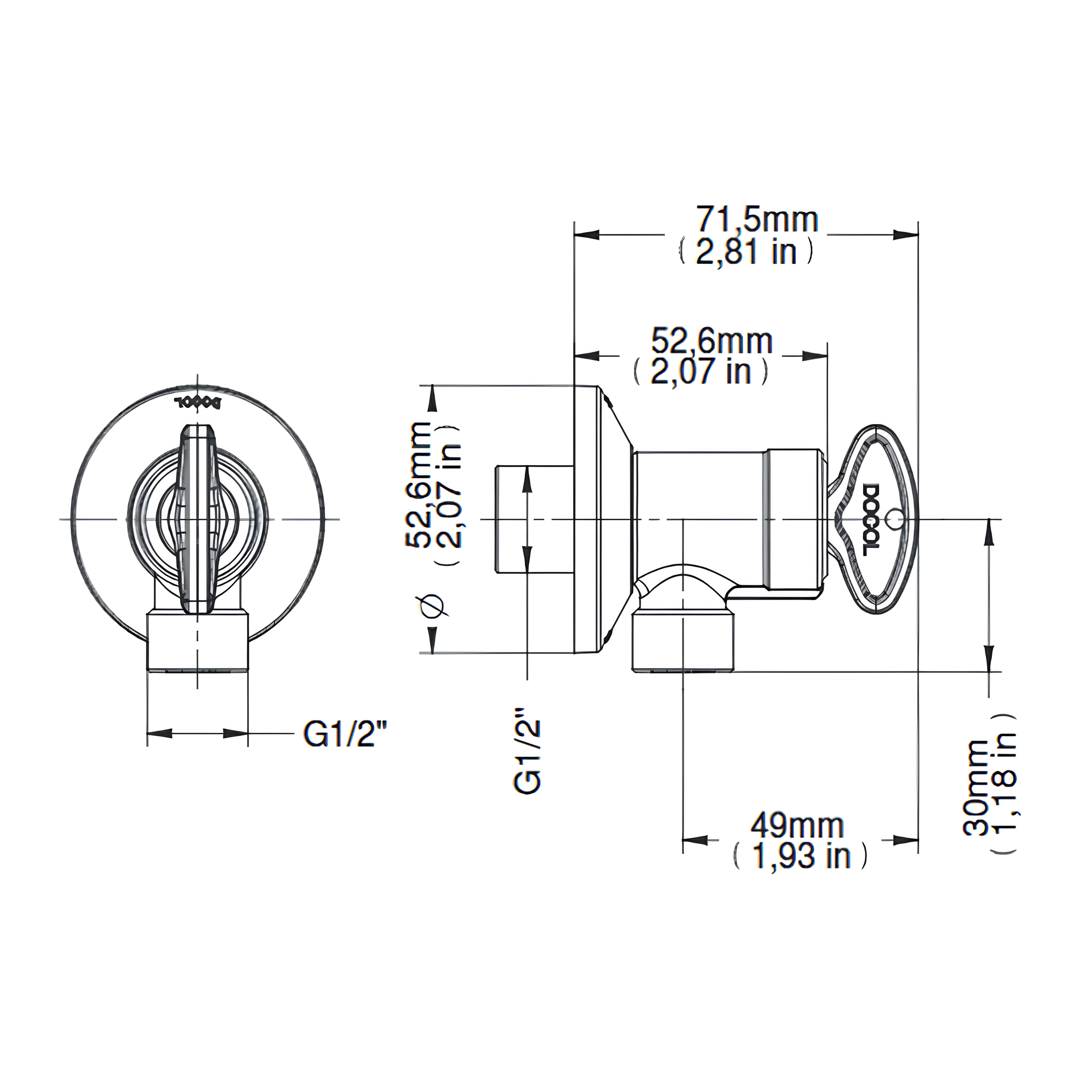 Registro Regulador de Vazão Standard 1/2" 13030023 Docol