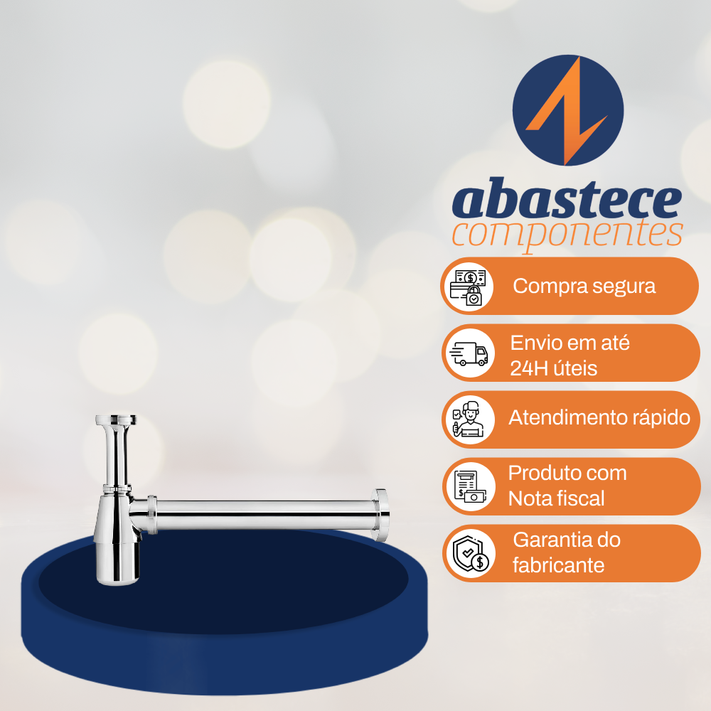 Sifão Para Cozinha Entrada 1.1/2" E Saida 1.1/4" Cromado 00661006 Docol