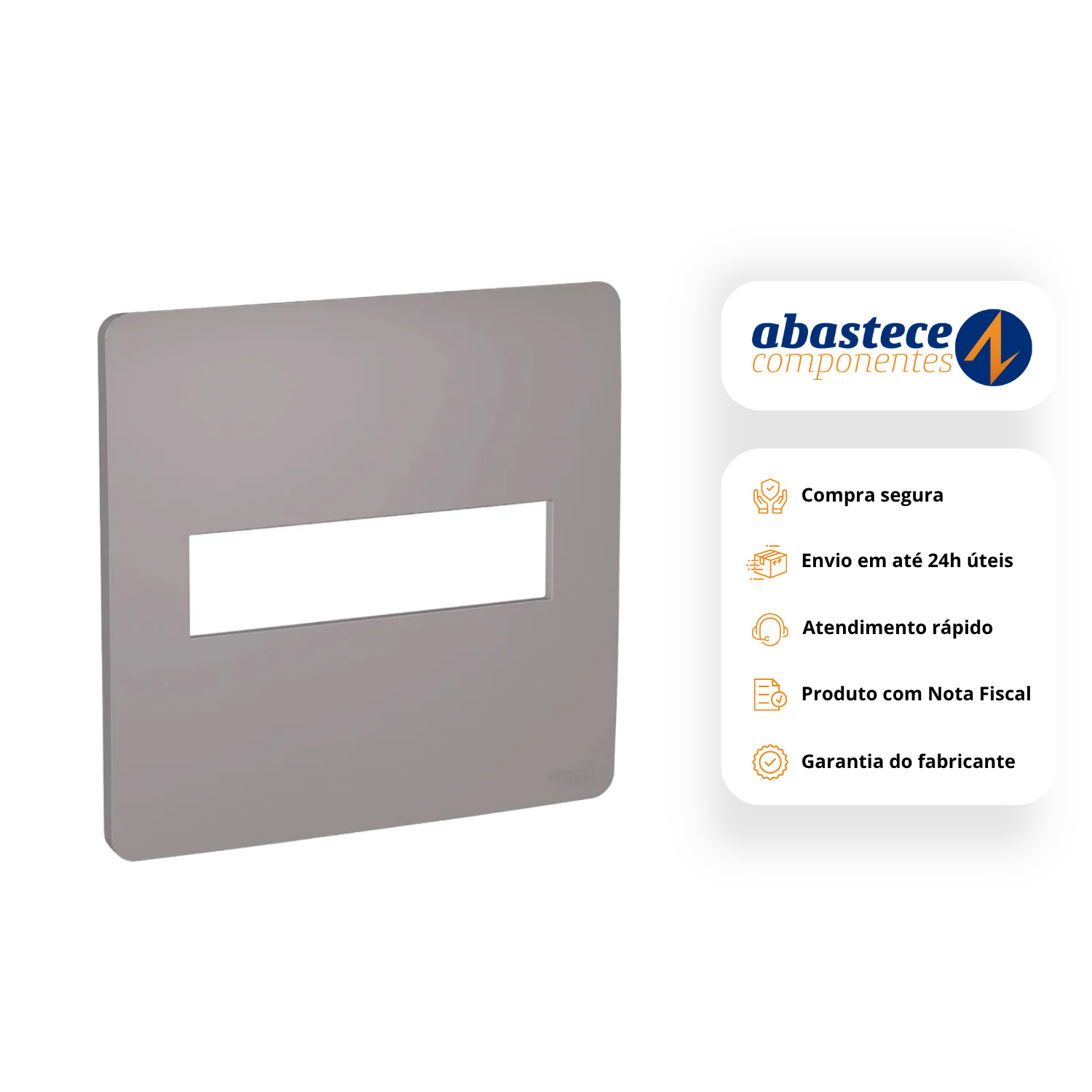 Placa 4X4 2 Postos Axis Grey S730201224 Orion Schneider