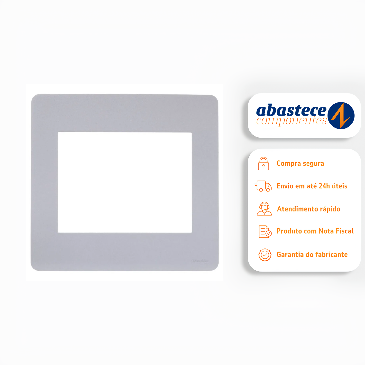 Placa 4X4 6 Postos Gamma Silver S730203274 Orion Schneider