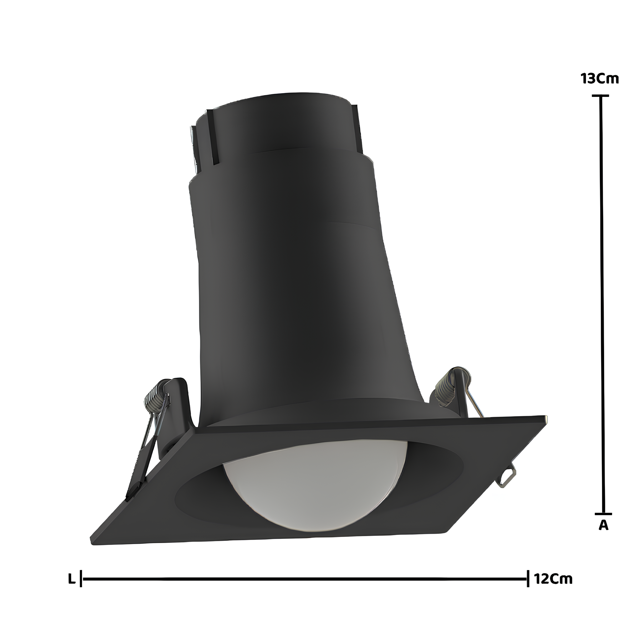 Spot Quadrado Embutir Face Plana Bulbo A60 12x13Cm Saveenergy