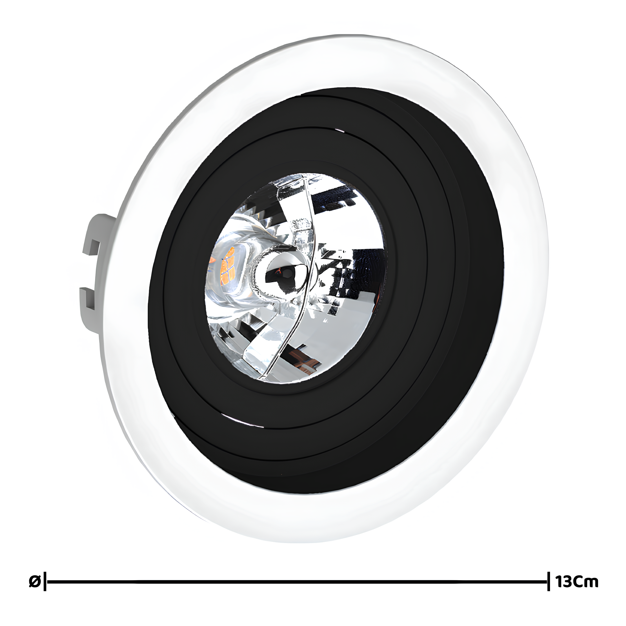 Spot Redondo Embutir Face Recuado Ar70 Br/Pt 13x3,5Cm Saveenergy