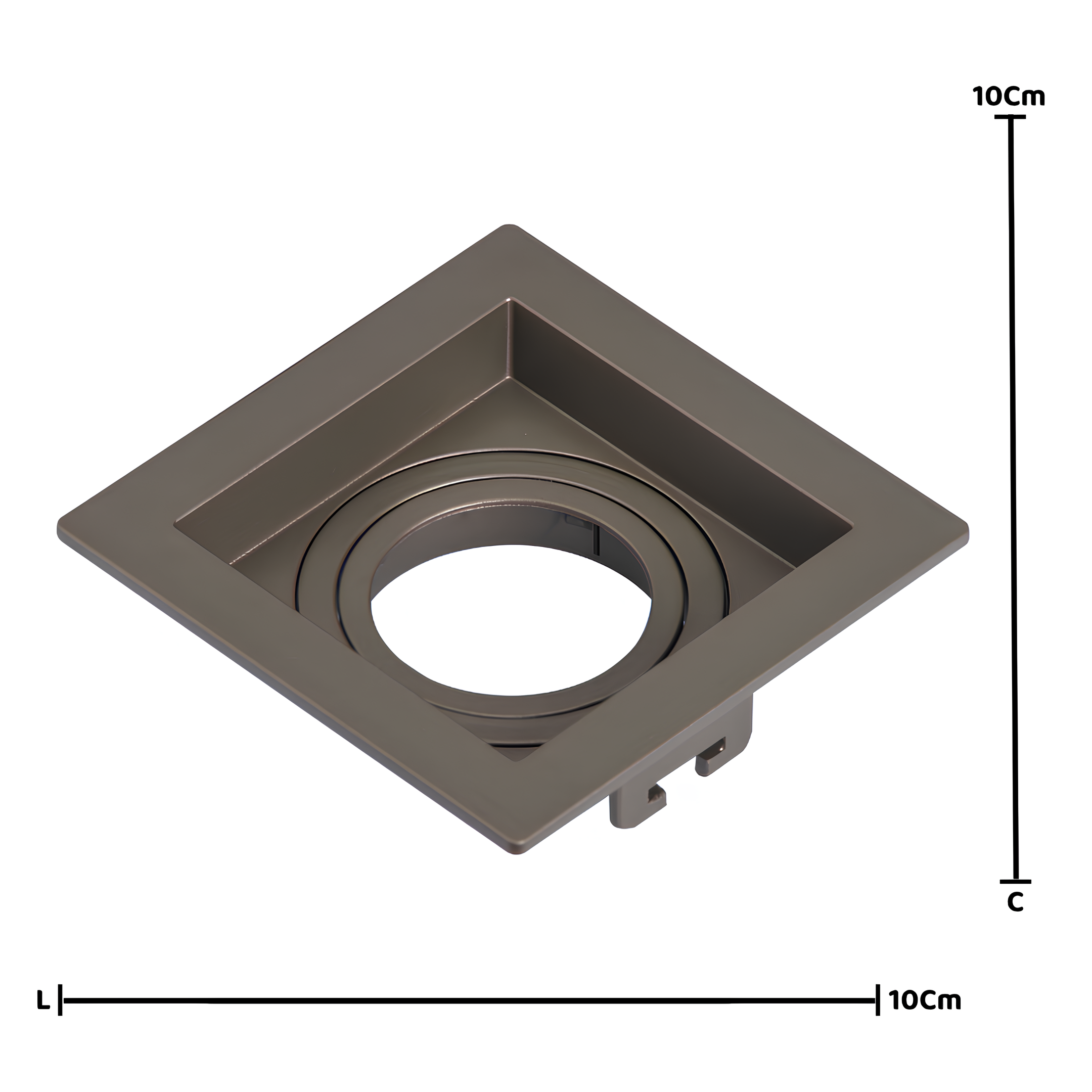 Spot Quadrado Embutir Face Recuado Dicroica 10x3,5cm Saveenergy