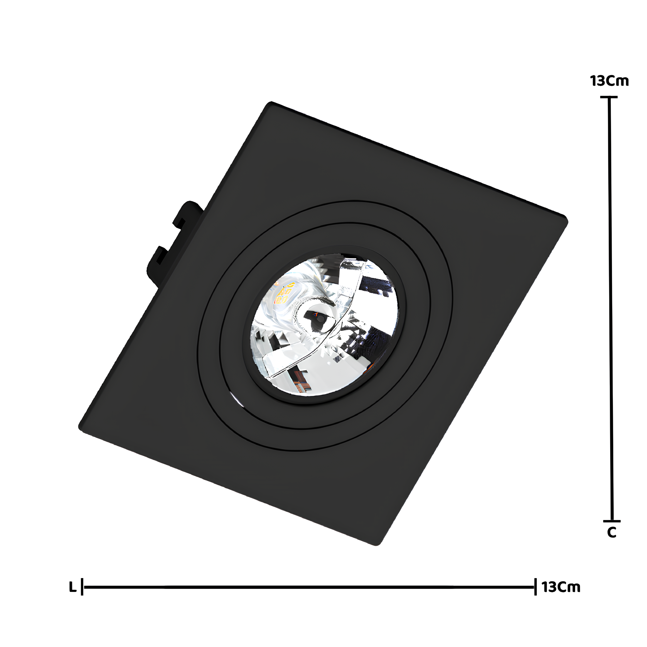 Spot Quadrado Embutir Face Plana Ar70 13x3,5Cm Saveenergy