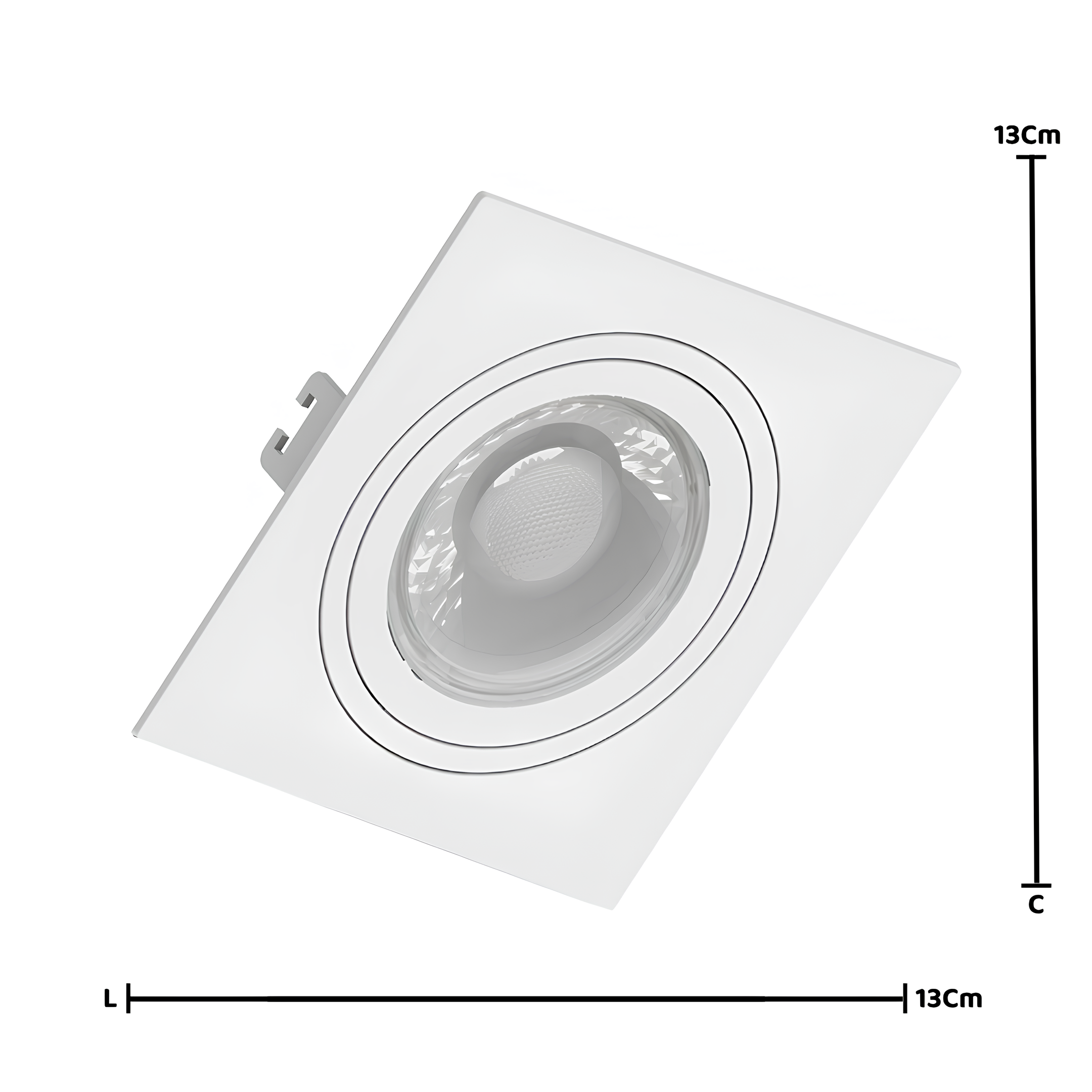 Spot Quadrado Embutir Face Plana Par20 13x3,5Cm Saveenergy