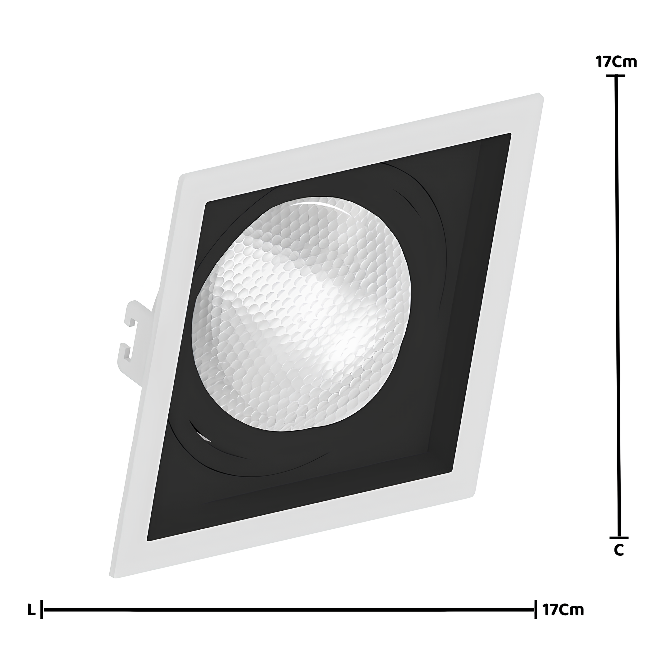 Spot Quadrado Embutir Face Recuado Par30 Br/Pt 17x3,5Cm Saveenergy