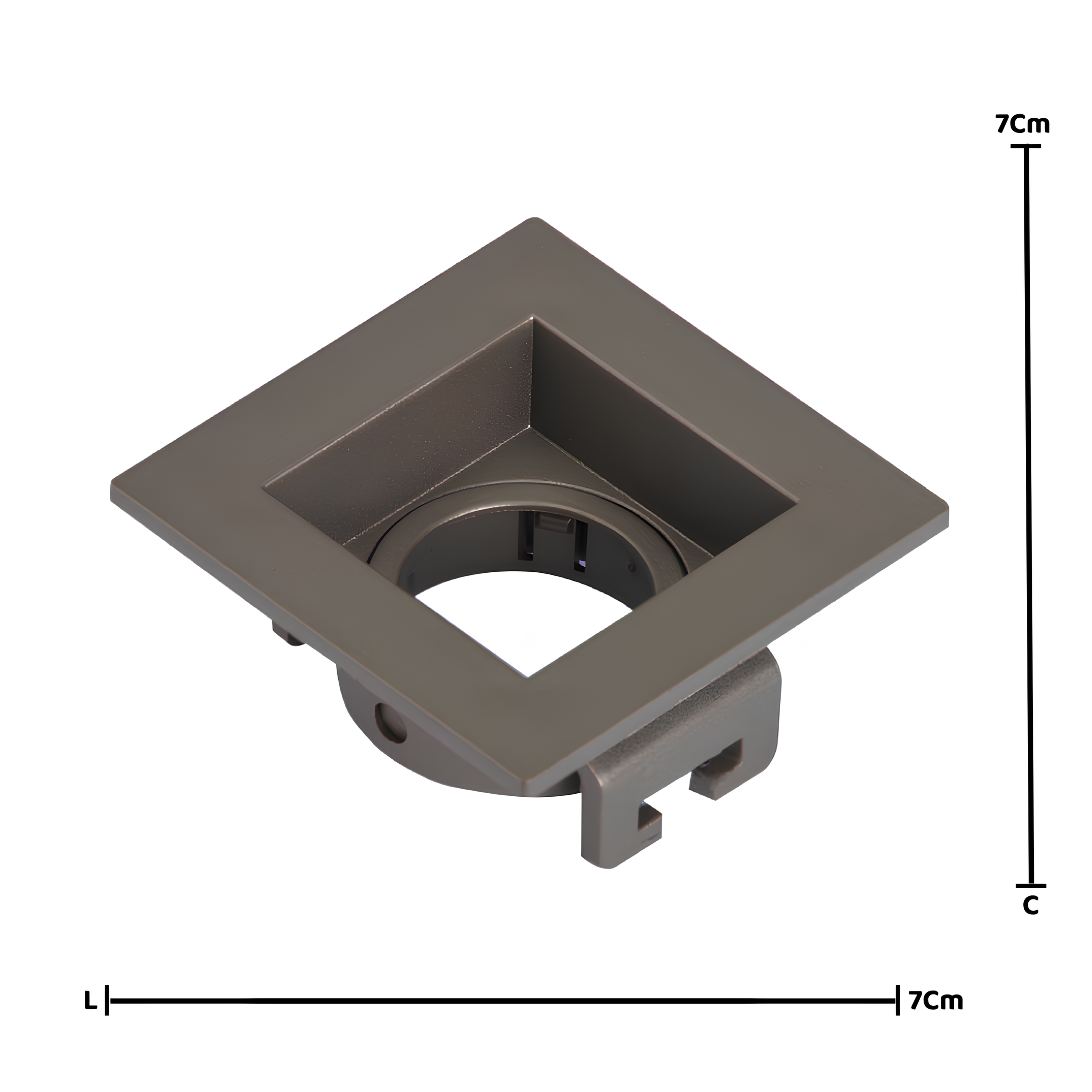 Spot Quadrado Embutir Face Recuado Mini Dicroica 7x3,5Cm Saveenergy