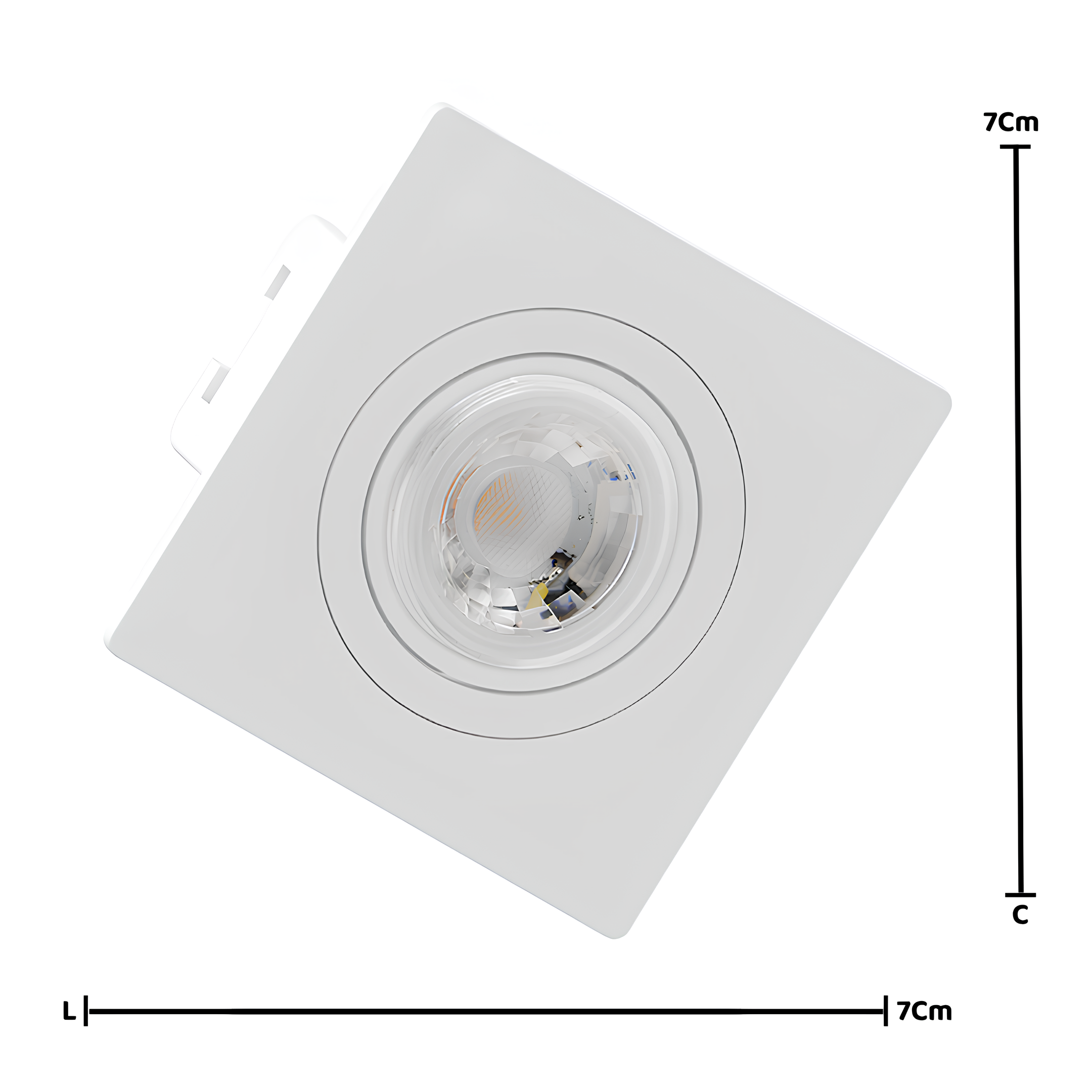 Spot Quadrado Embutir Face Plana Mini Dicroica 7x3,5Cm Saveenergy