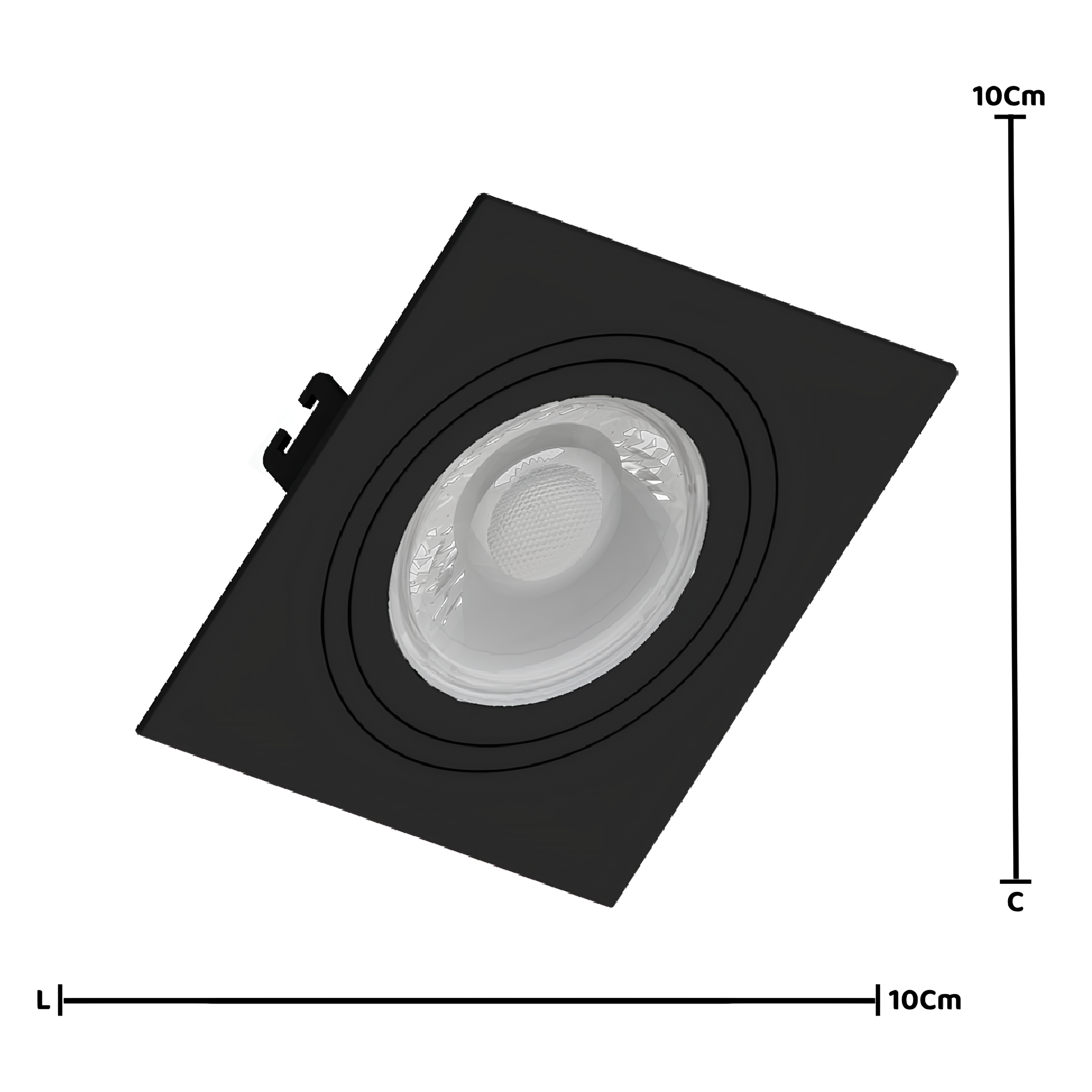 Spot Quadrado Embutir Face Plana Dicroica 10x3,5Cm Saveenergy