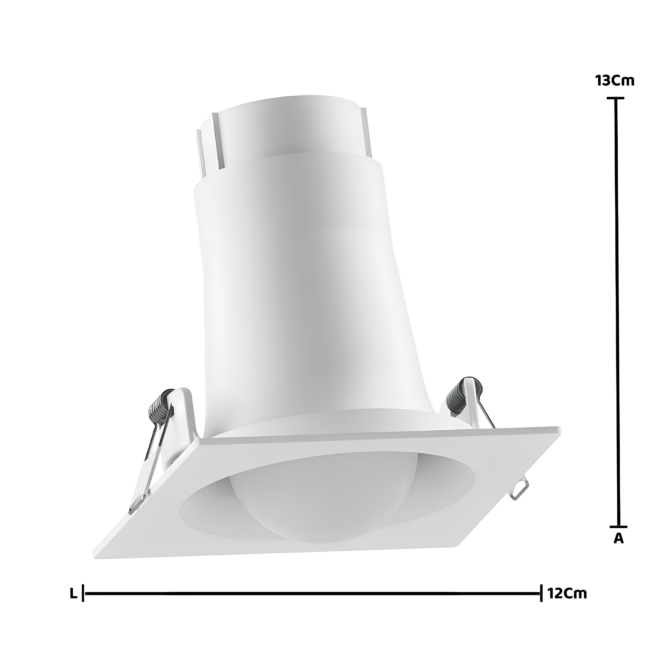 Spot Quadrado Embutir Face Plana Bulbo A60 12x13Cm Saveenergy