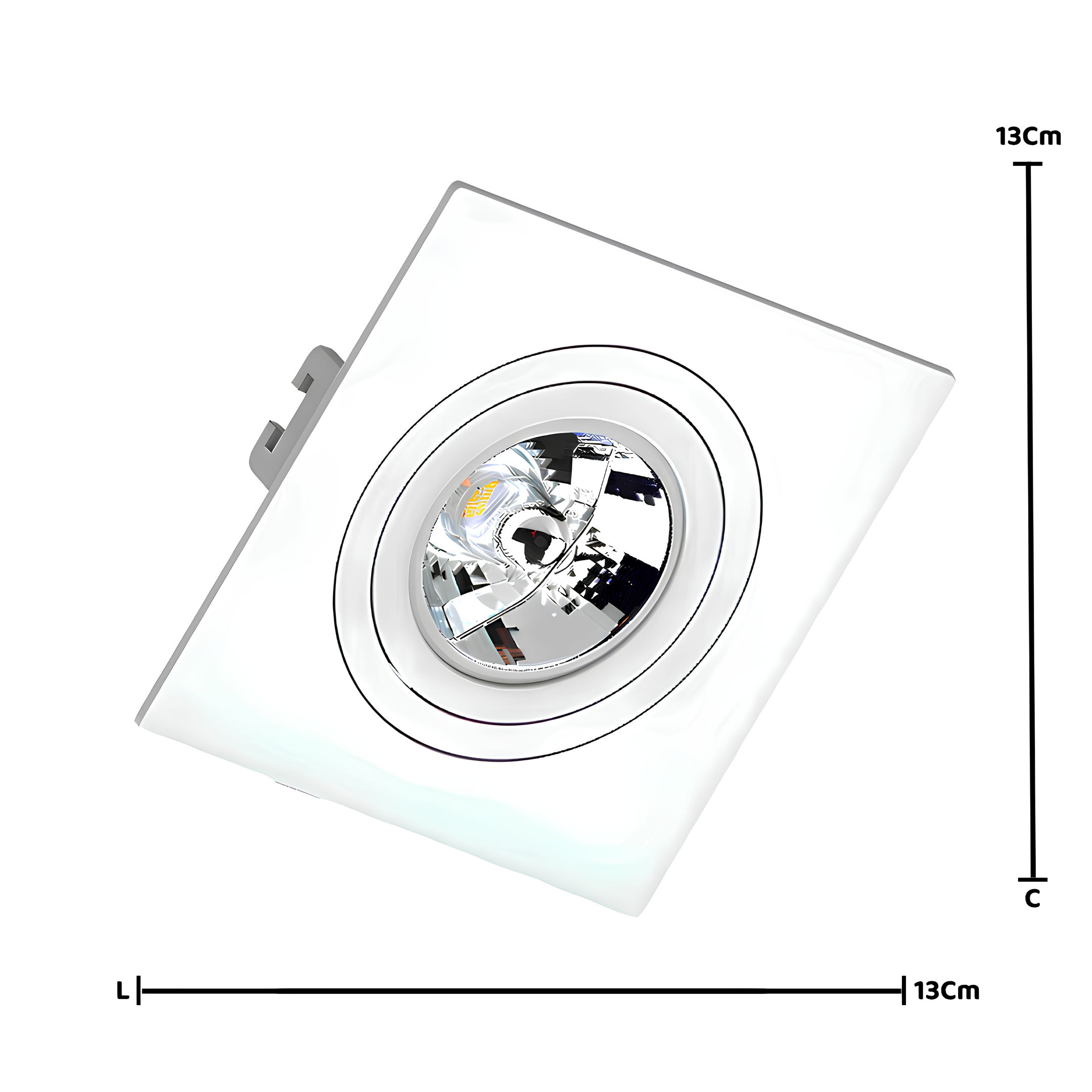 Spot Quadrado Embutir Face Plana Ar70 13x3,5Cm Saveenergy