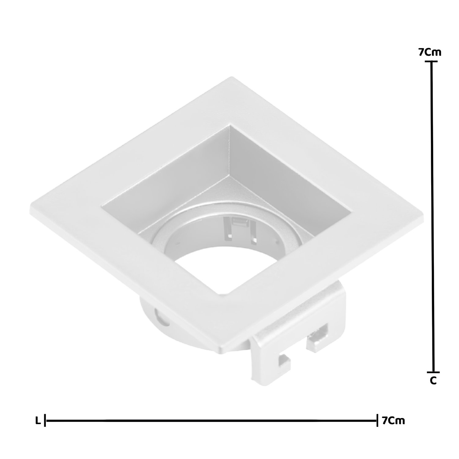 Spot Quadrado Embutir Face Recuado Mini Dicroica 7x3,5Cm Saveenergy