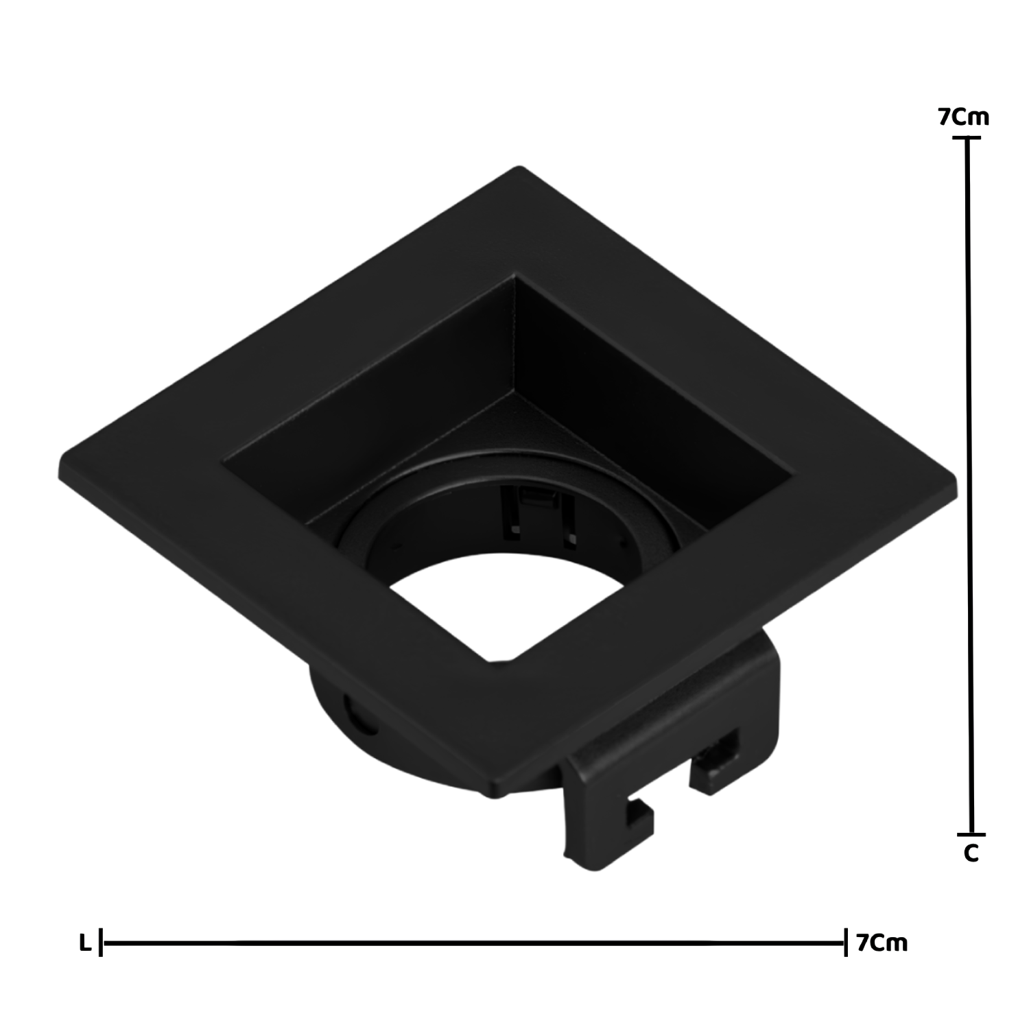 Spot Quadrado Embutir Face Recuado Mini Dicroica 7x3,5Cm Saveenergy