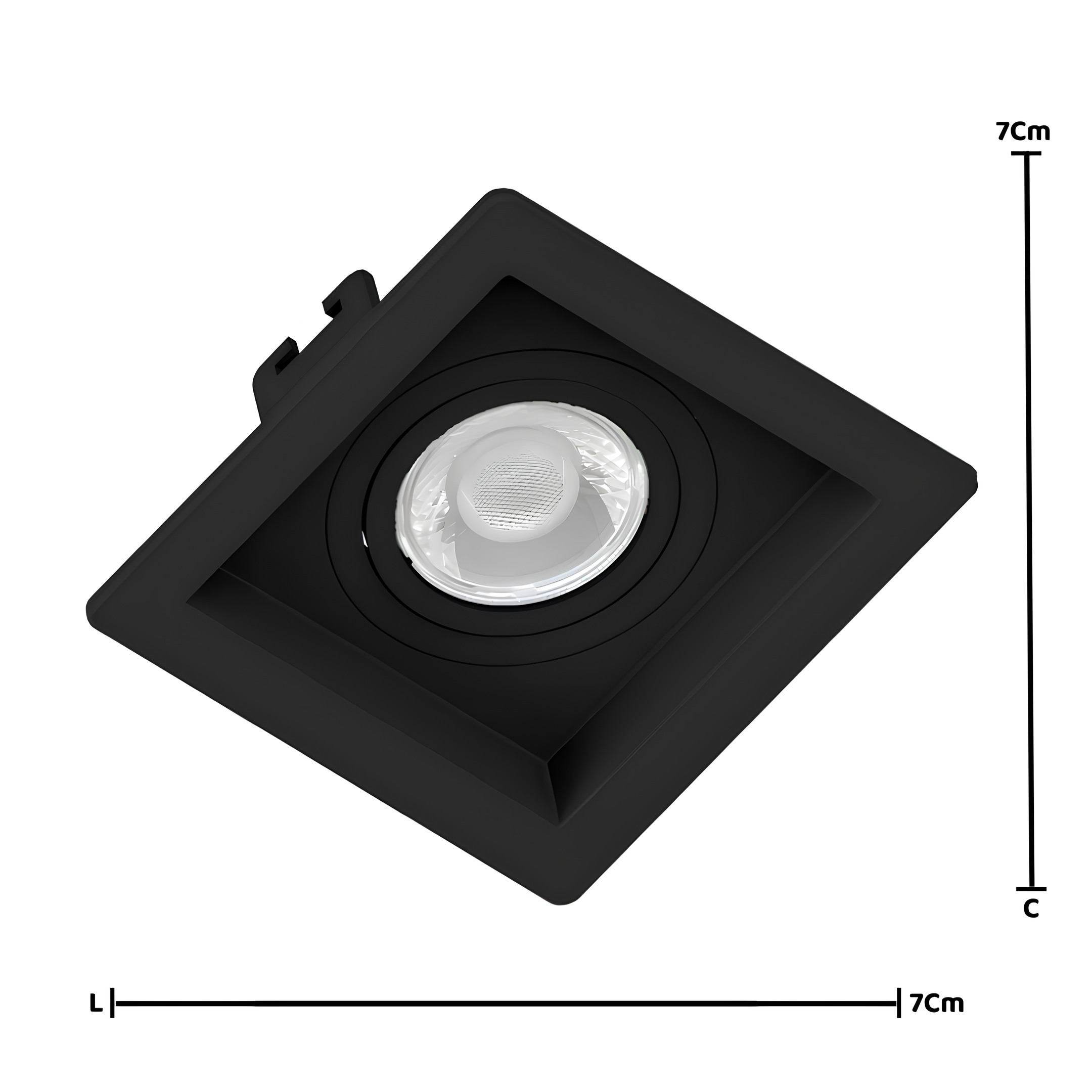 Spot Quadrado Embutir Face Recuado Mini Dicroica 7x3,5Cm Saveenergy