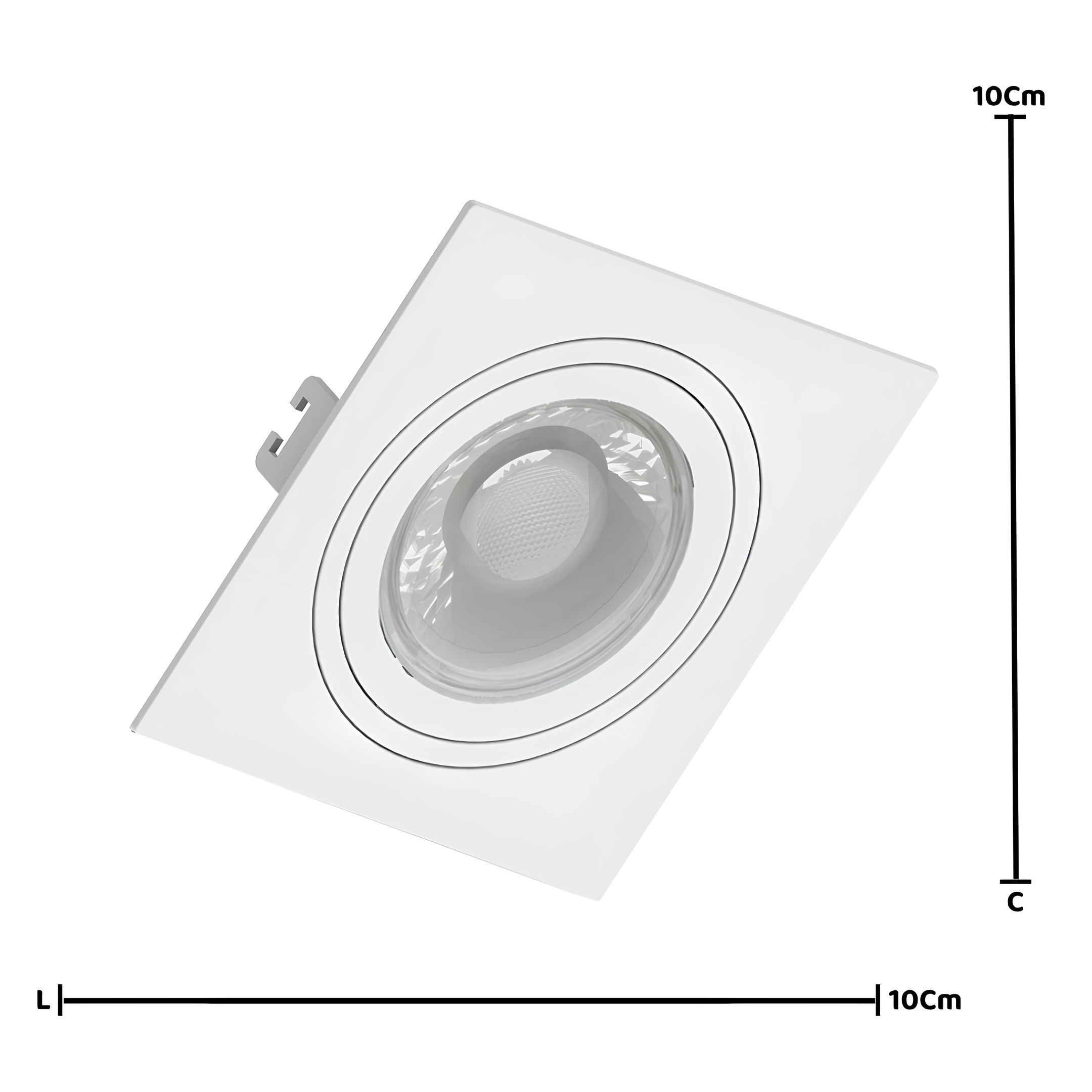 Spot Quadrado Embutir Face Plana Dicroica 10x3,5Cm Saveenergy