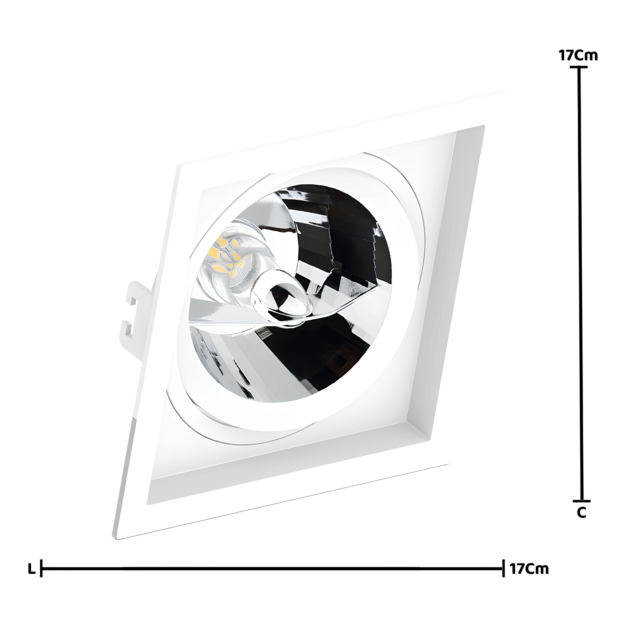 Spot Quadrado Embutir Face Recuado Ar111 17x3,5Cm Saveenergy