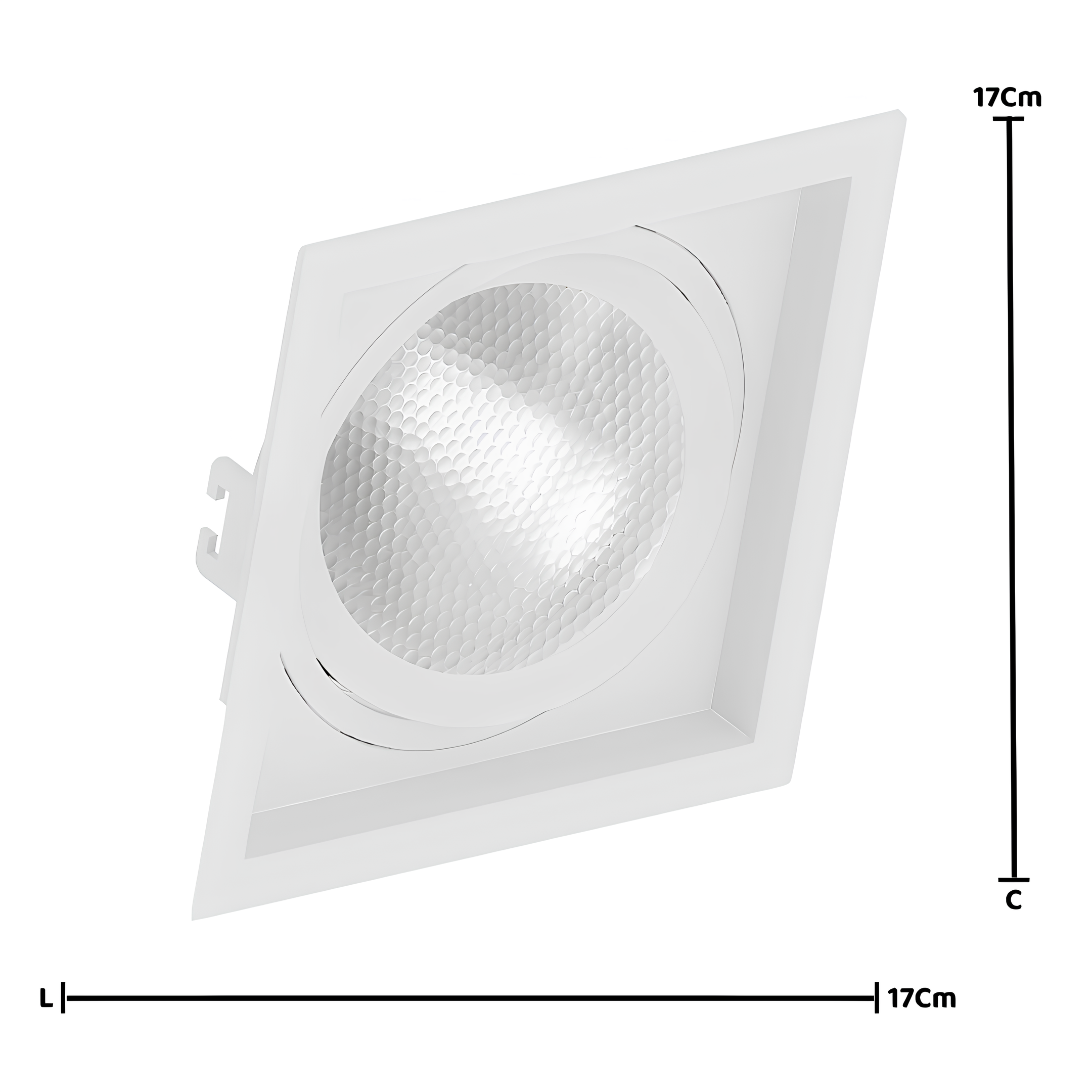 Spot Quadrado Embutir Face Recuado Par30 17x3,5Cm Saveenergy