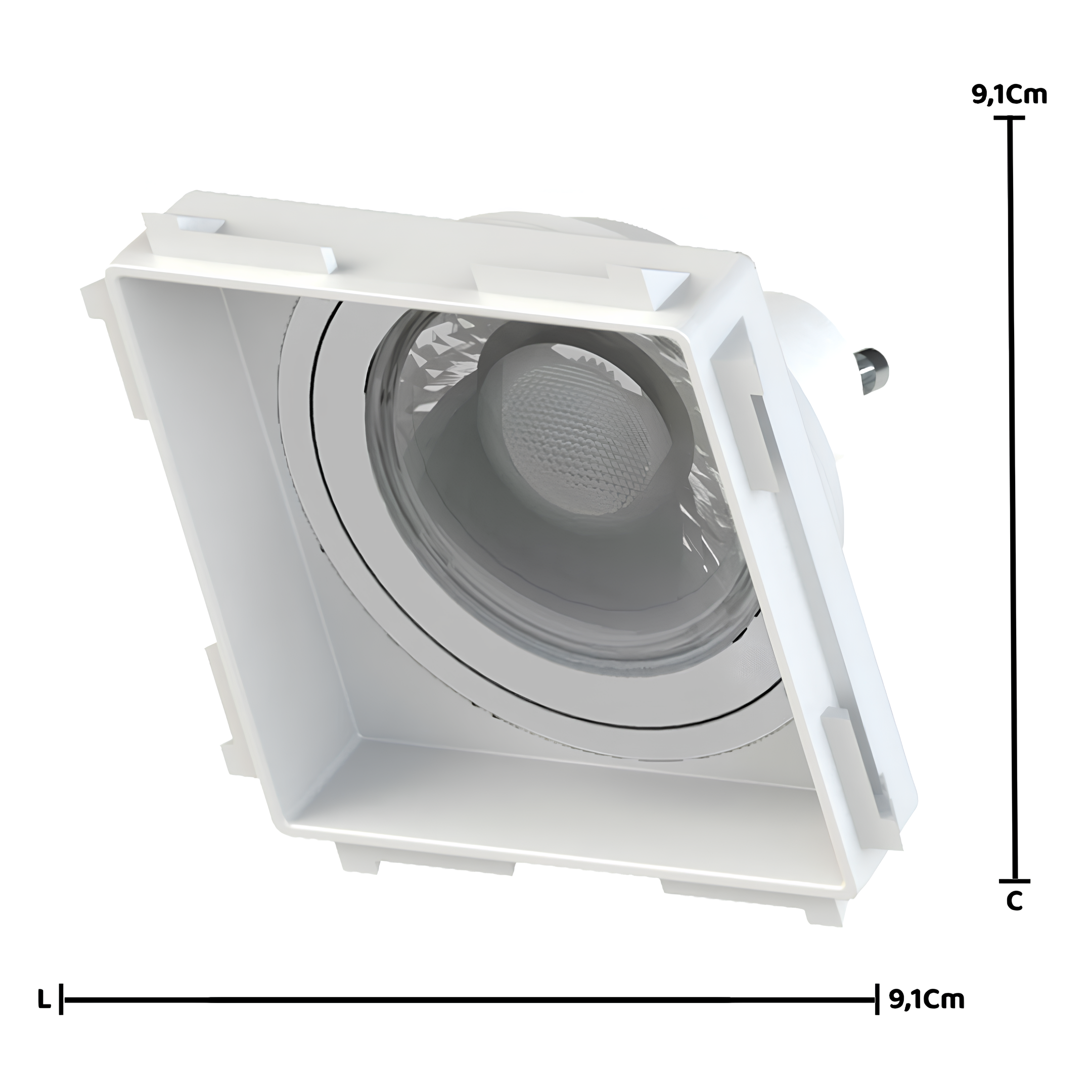 Spot Quadrado Recuado No Frame Dicroica 9,1x2,9Cm Saveenergy