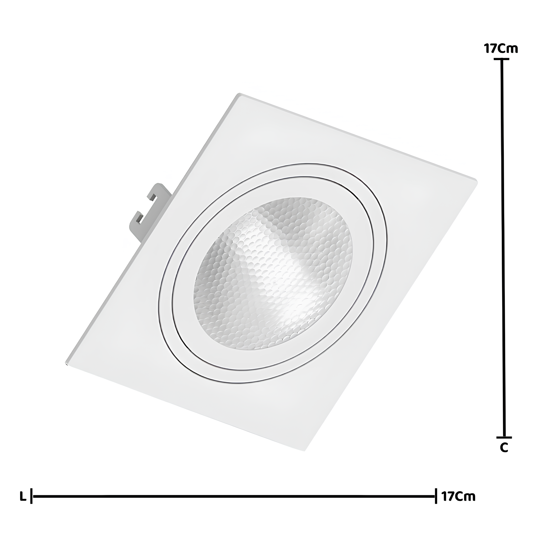 Spot Quadrado Embutir Face Plana Par30 17x3,5Cm Saveenergy