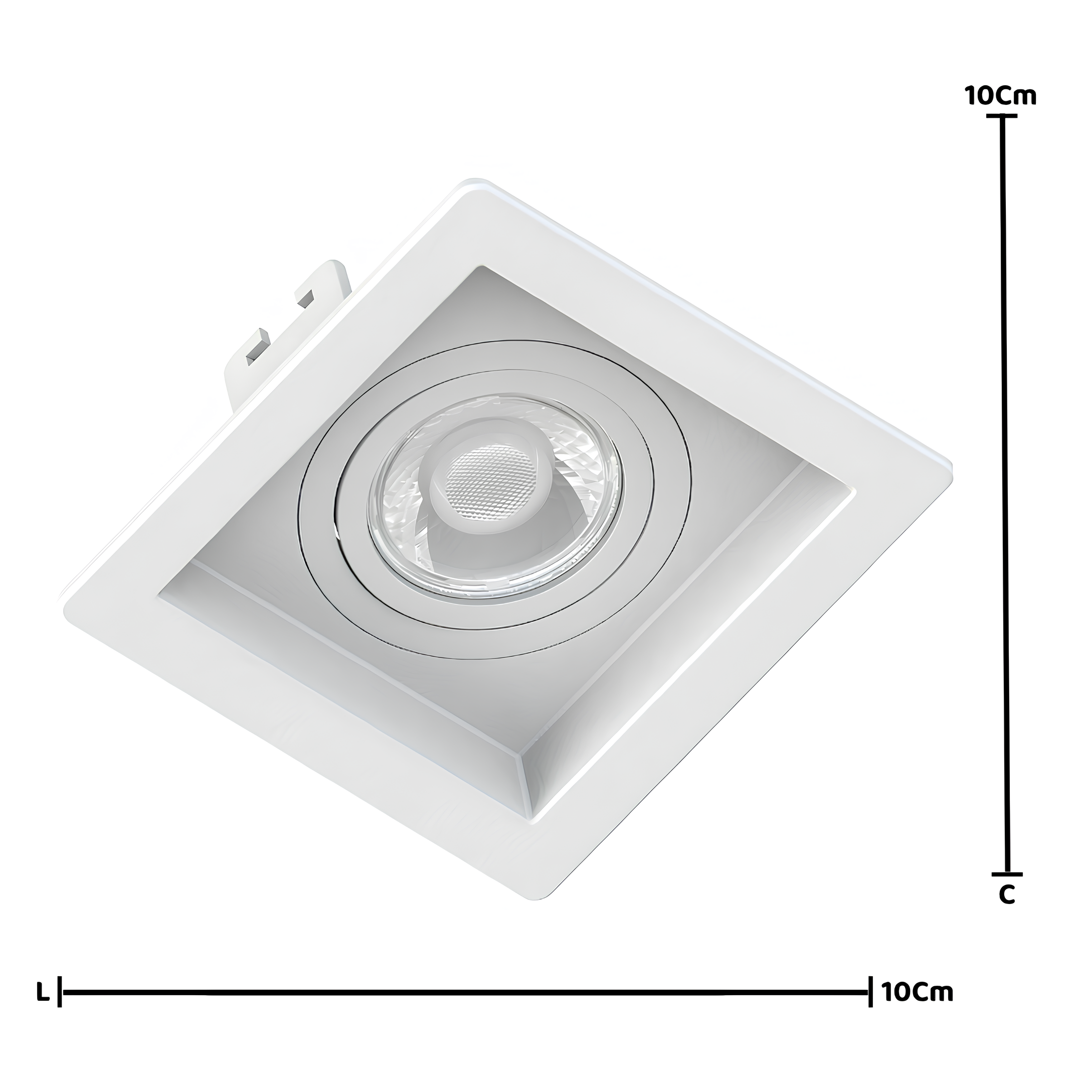 Spot Quadrado Embutir Face Recuado Dicroica 10x3,5cm Saveenergy