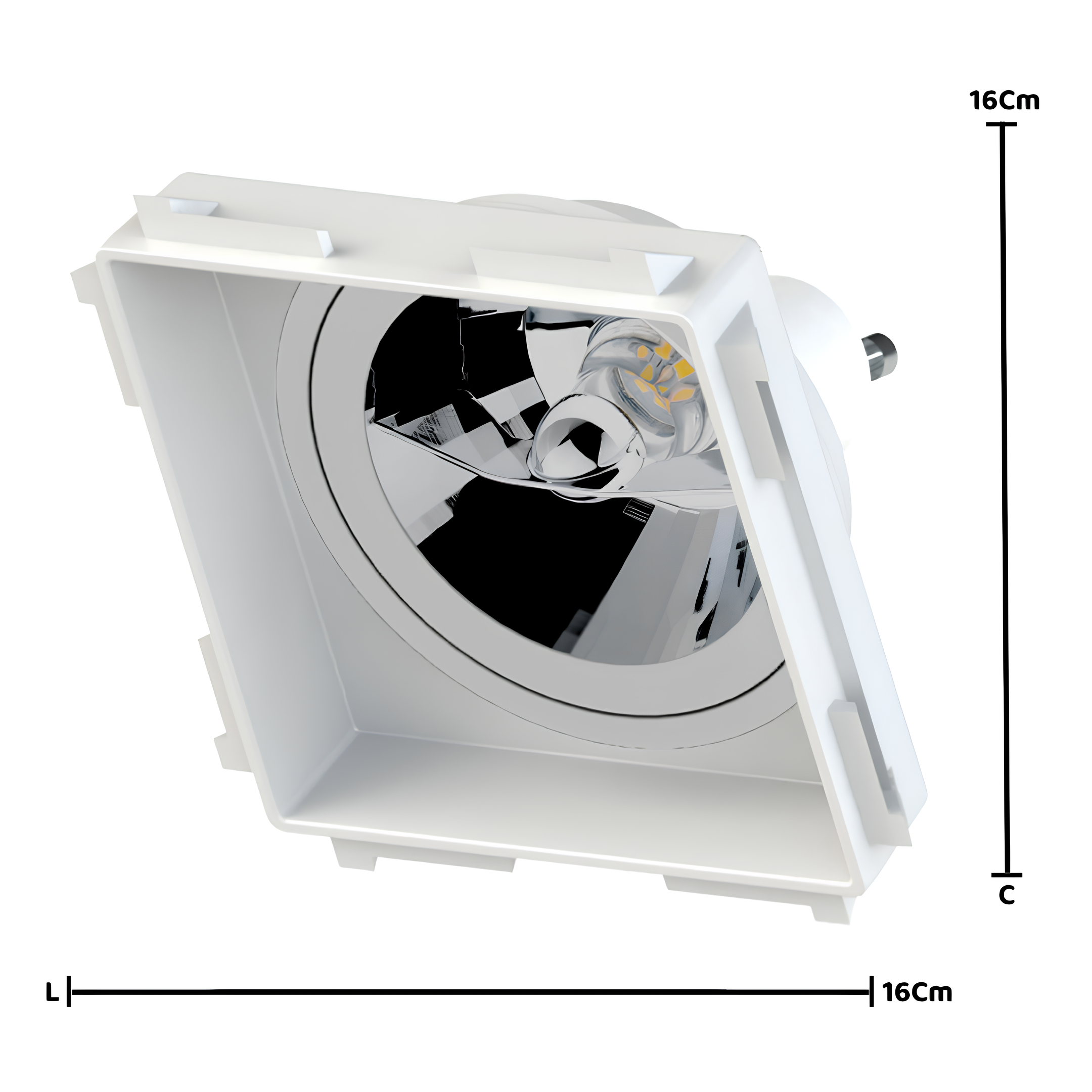 Spot Quadrado Embutir No Frame Ar111 Branco 16x3,2Cm Saveenergy