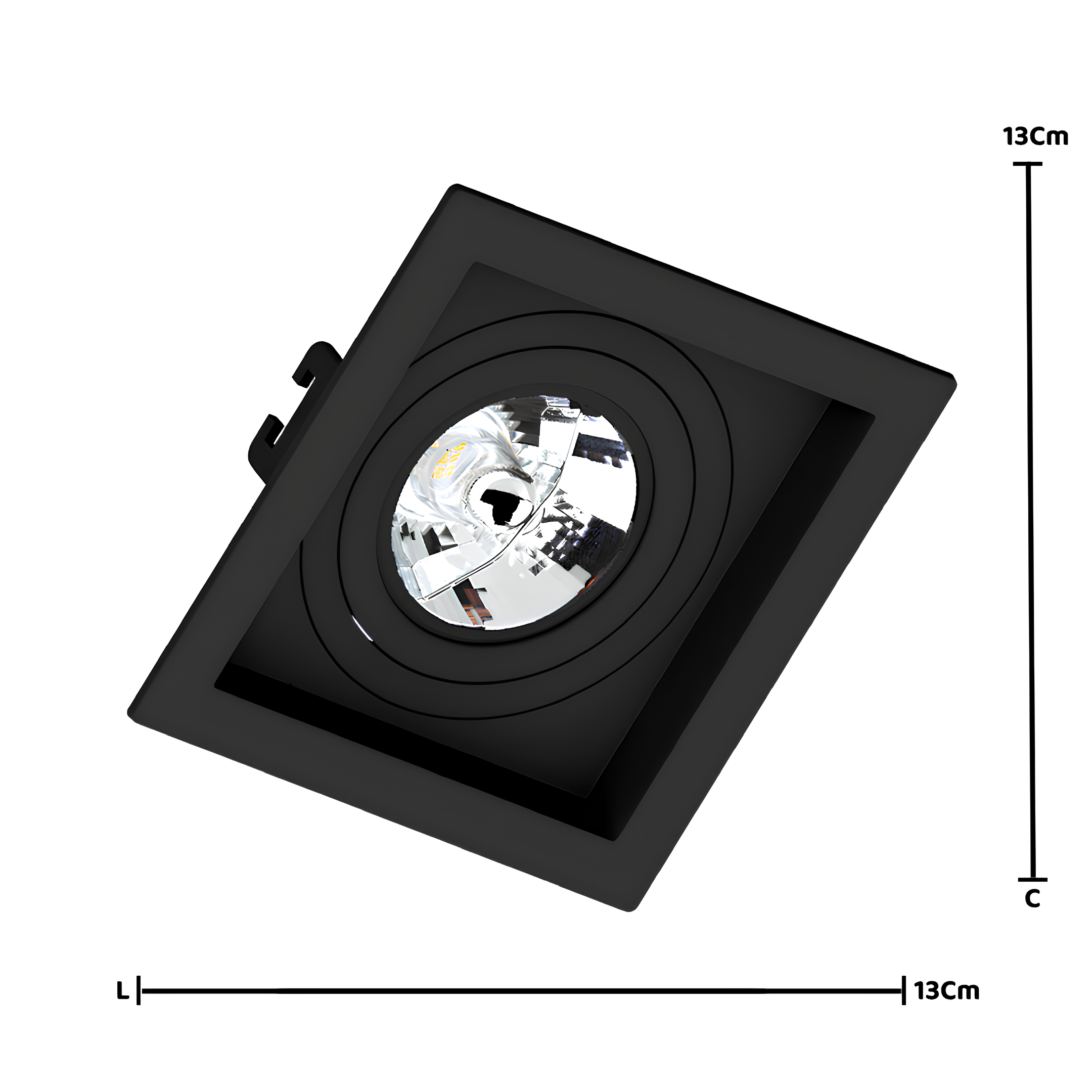 Spot Quadrado Embutir Face Recuado Ar70 13x3,5cm Saveenergy
