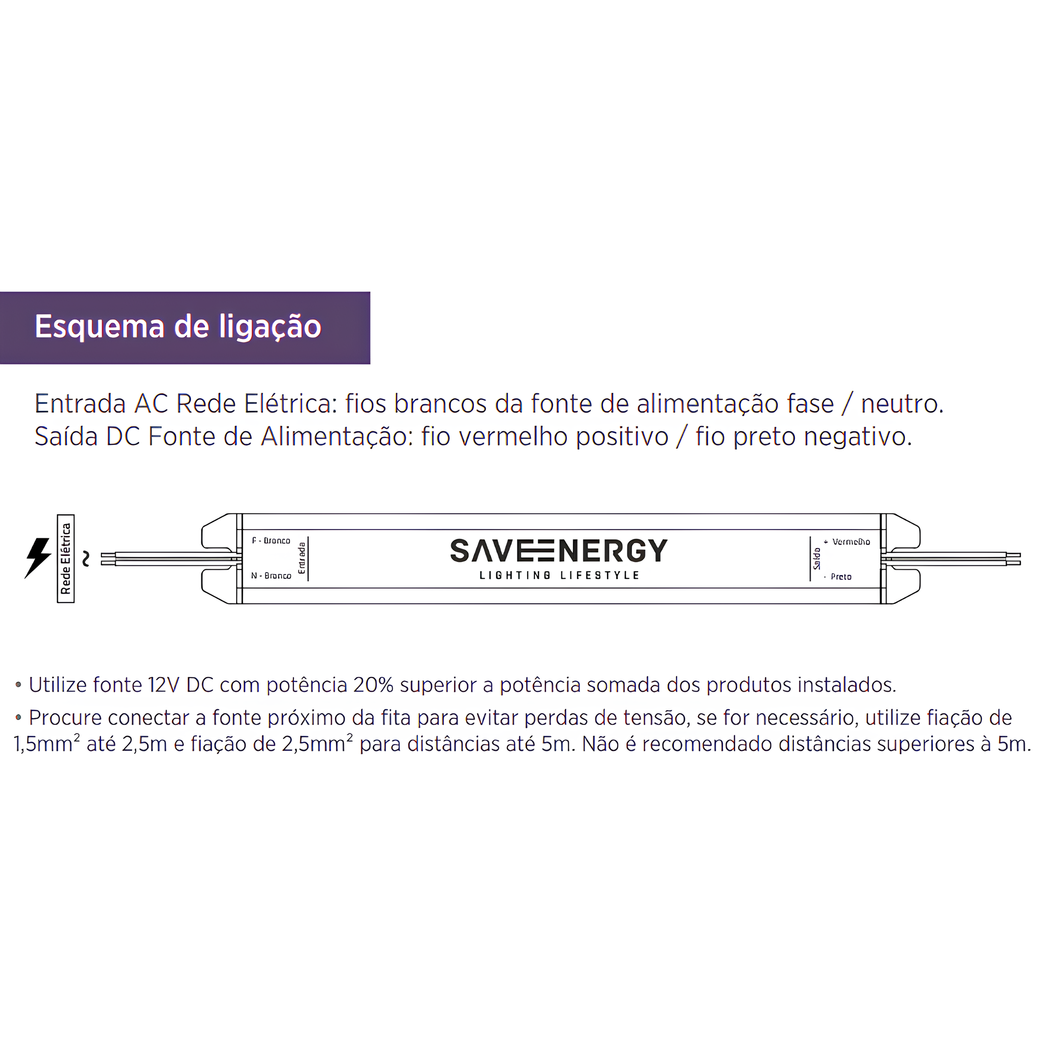 Fonte Slim 24W 2A 12Vdc Ip40 Bivolt SE-300.2140 Saveenergy