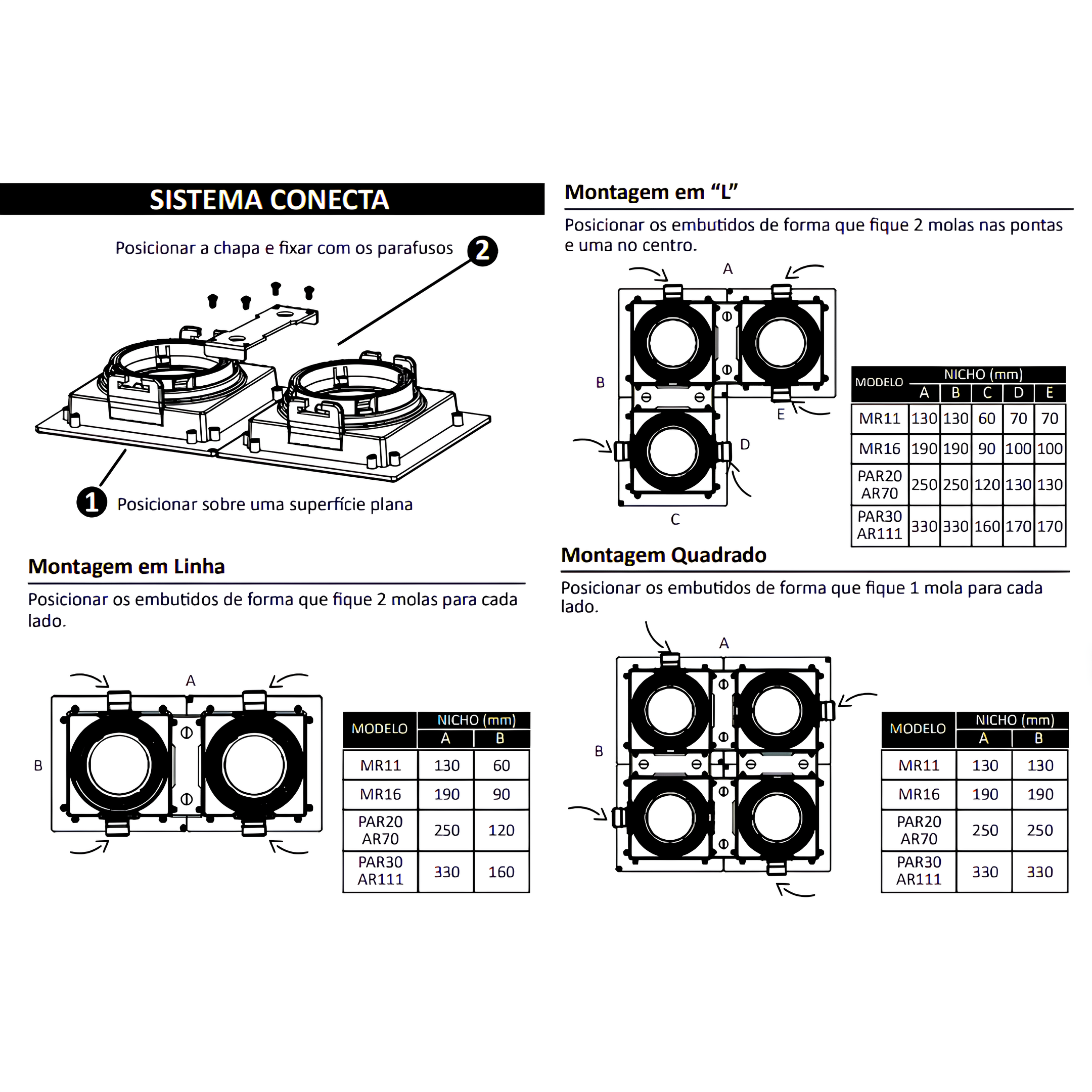 Sistema Conecta Spot Mr11/Mr16 No Frame SE-330.1604 Saveenergy