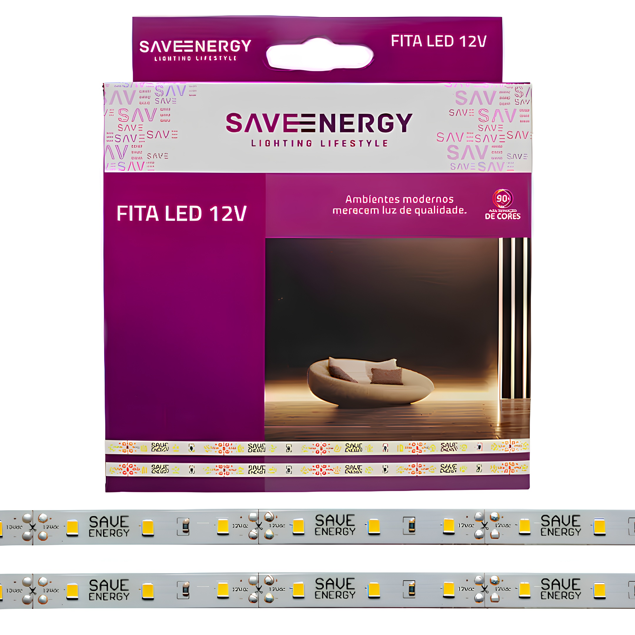 Fita Led 5 Metros 8W/m 800Lm/m 120° Ip20 12V Saveenergy