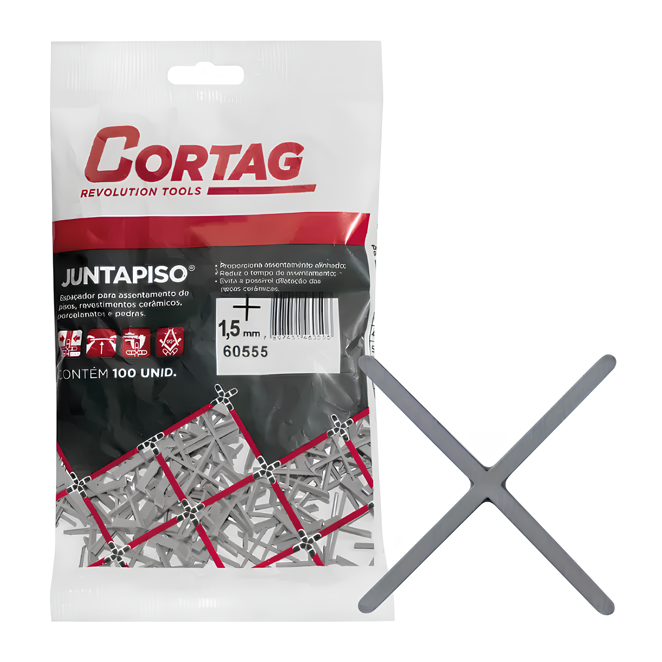 Espaçador Juntapiso 1,5Mm (100 Un) 60555 Cortag