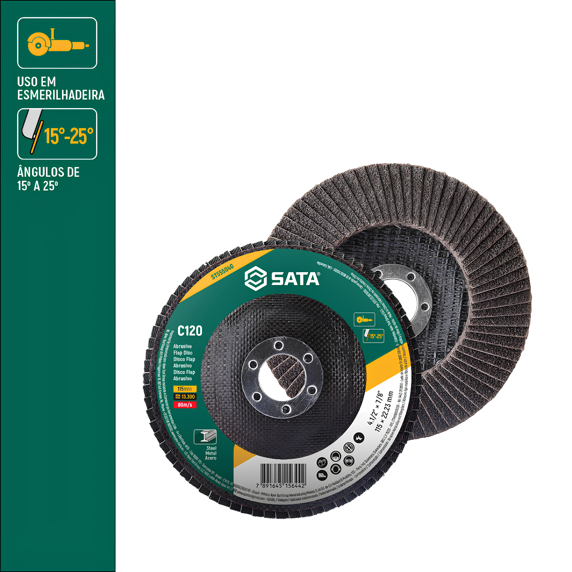 Disco Flap Abrasivo Metal 4.1/2" C120 ST55504G Sata