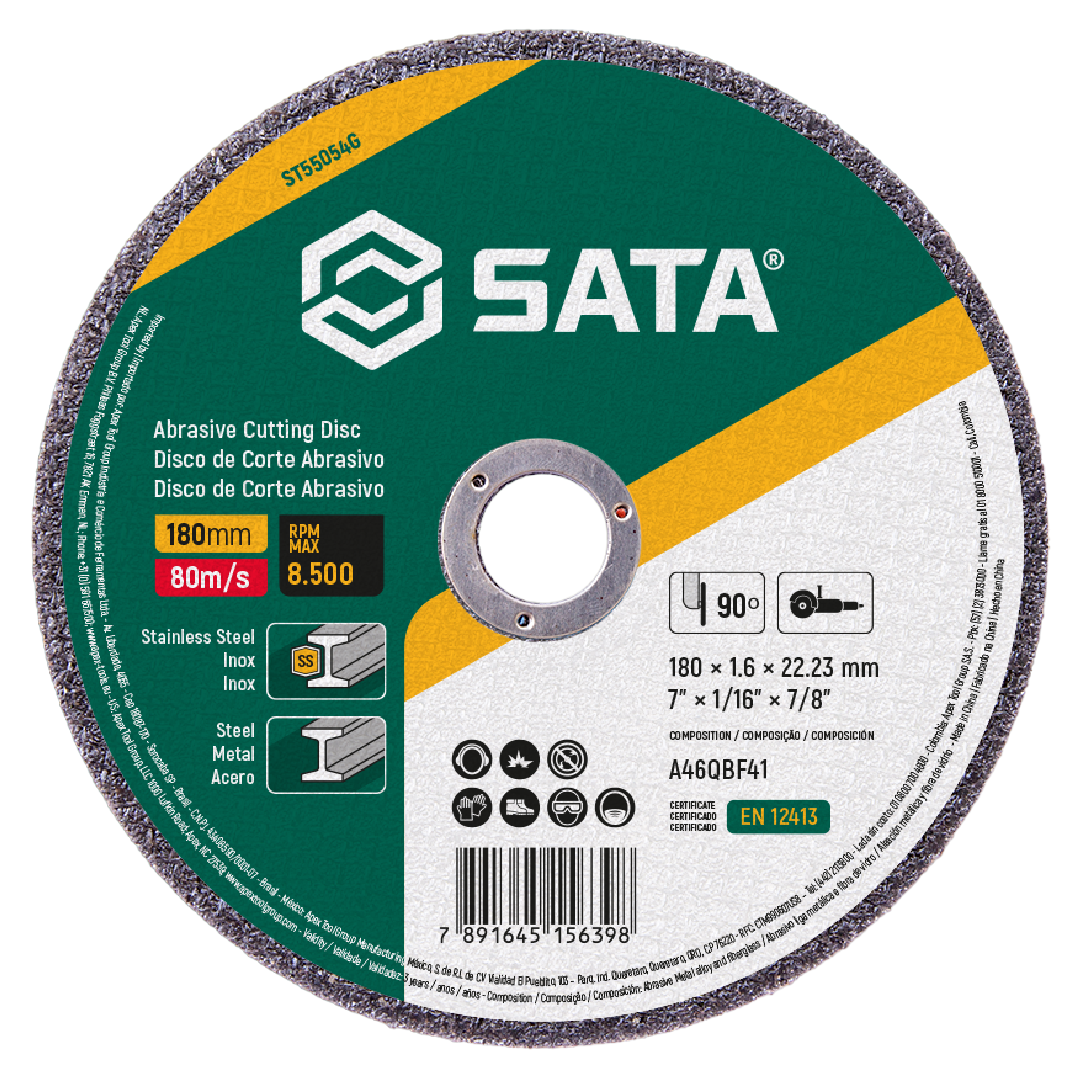 Disco Corte Abrasivo Metal/Inox 7"X1,6Mm ST55054G Sata