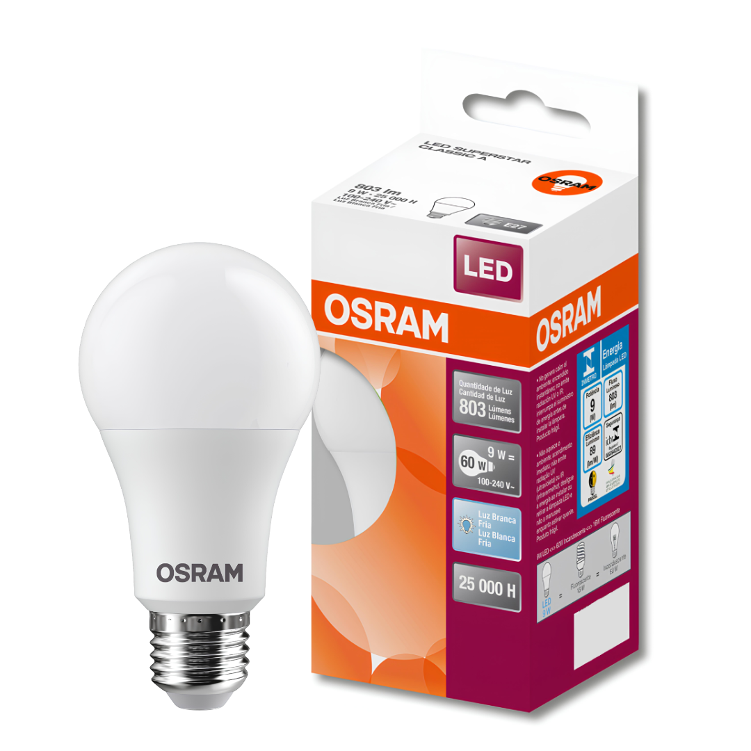 Lampada Led Bulbo 9W 803Lm 200° Ip20 Bivolt E27 Osram