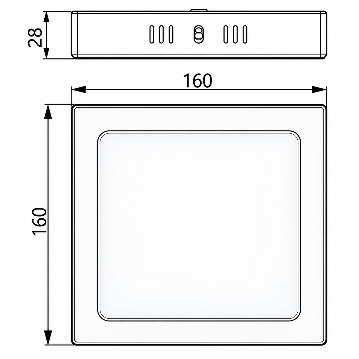 Luminária Led Quadrada Sobrepor 12W 900Lm 17Cm Bivolt Dl252 Philips