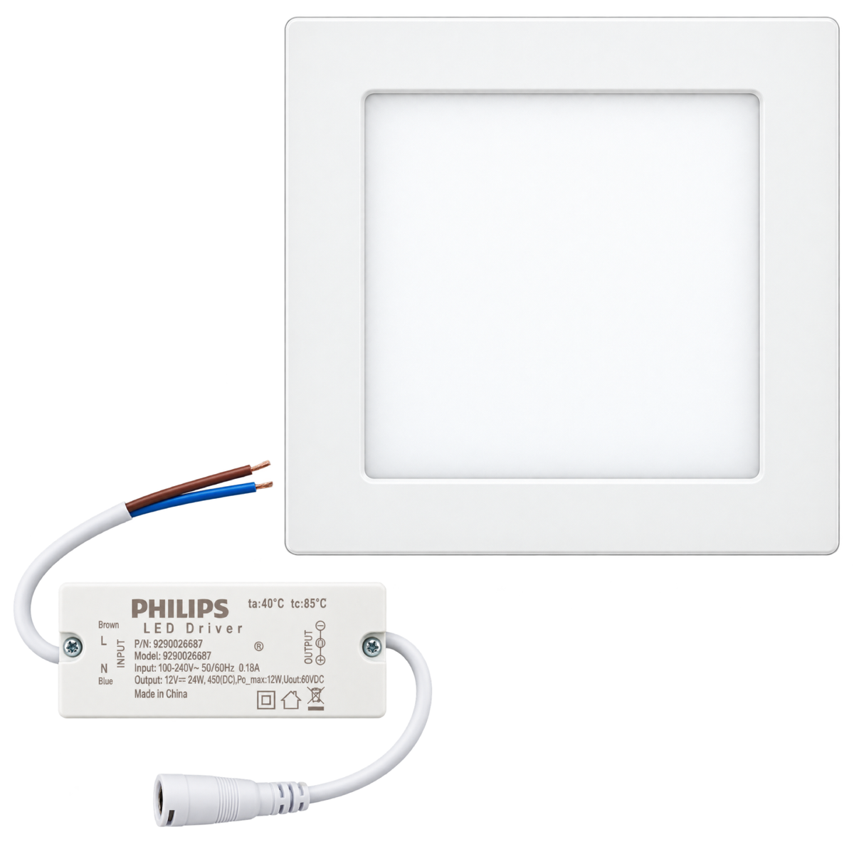 Luminária Led Quadrada Sobrepor 12W 900Lm 17Cm Bivolt Dl252 Philips