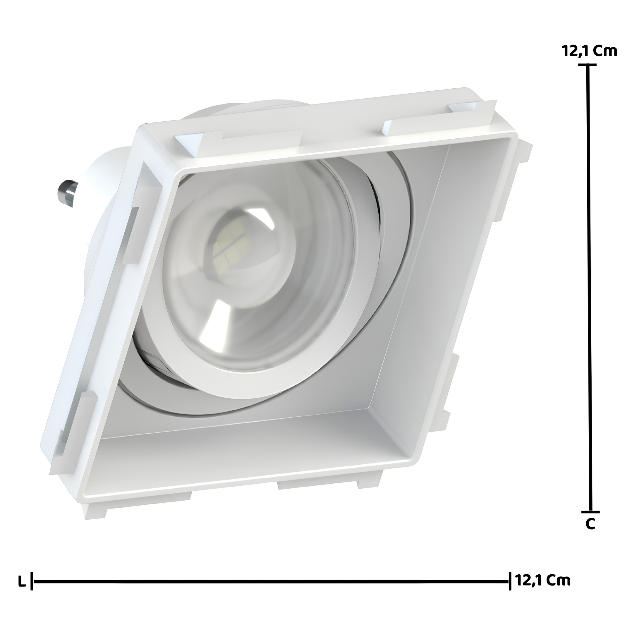 Spot Quadrado Recuado No Frame Ar70 Branco 12,1x3,2Cm Saveenergy