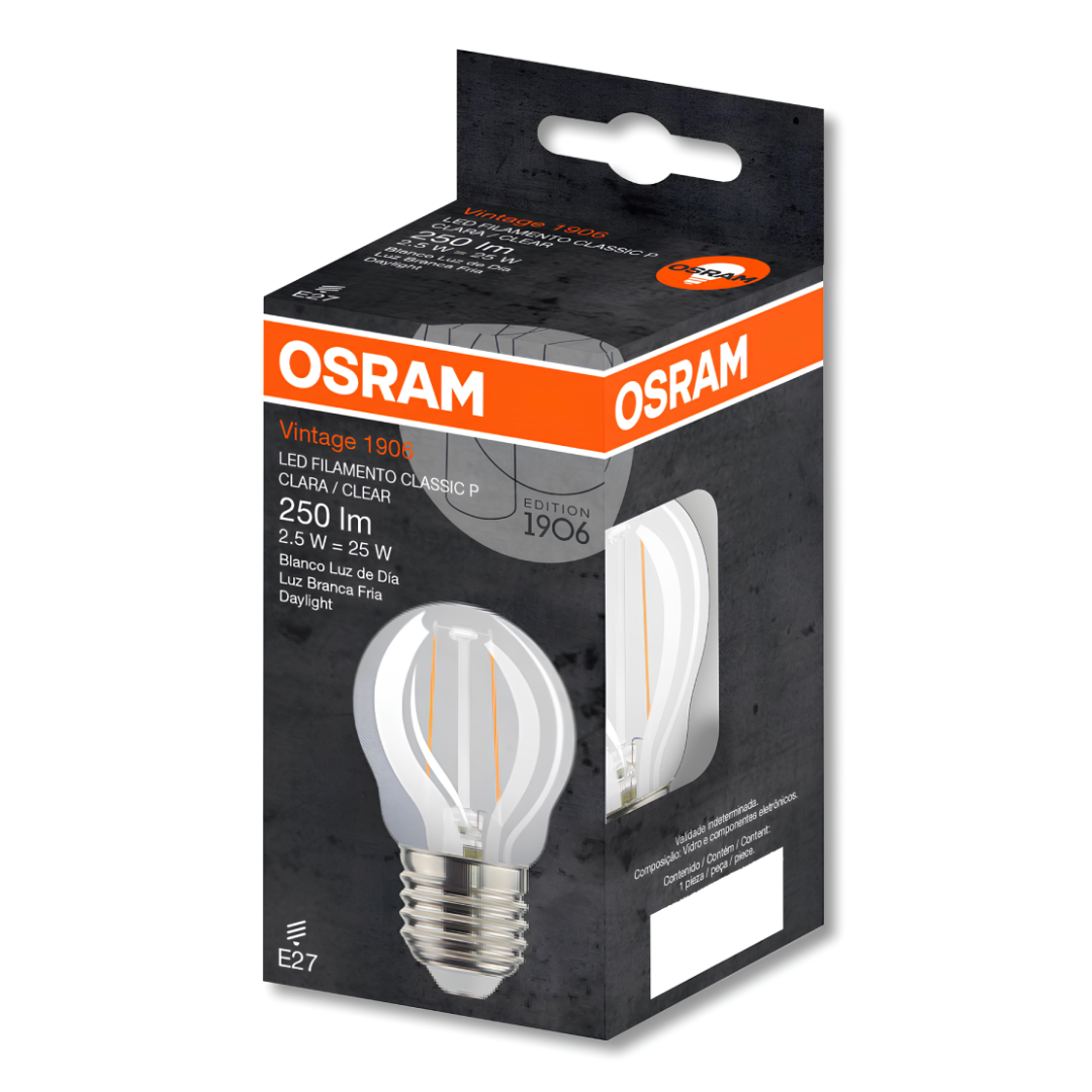 Lampada Led Bolinha Filamento 2,5W 6500K 250Lm Bivolt Osram