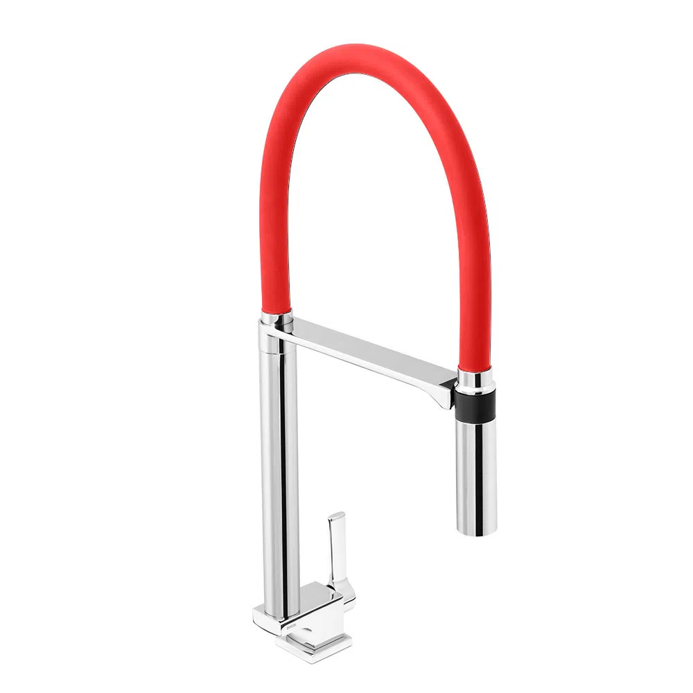 Torneira para cozinha bica alta Doc vermelho 00738979 Docol
