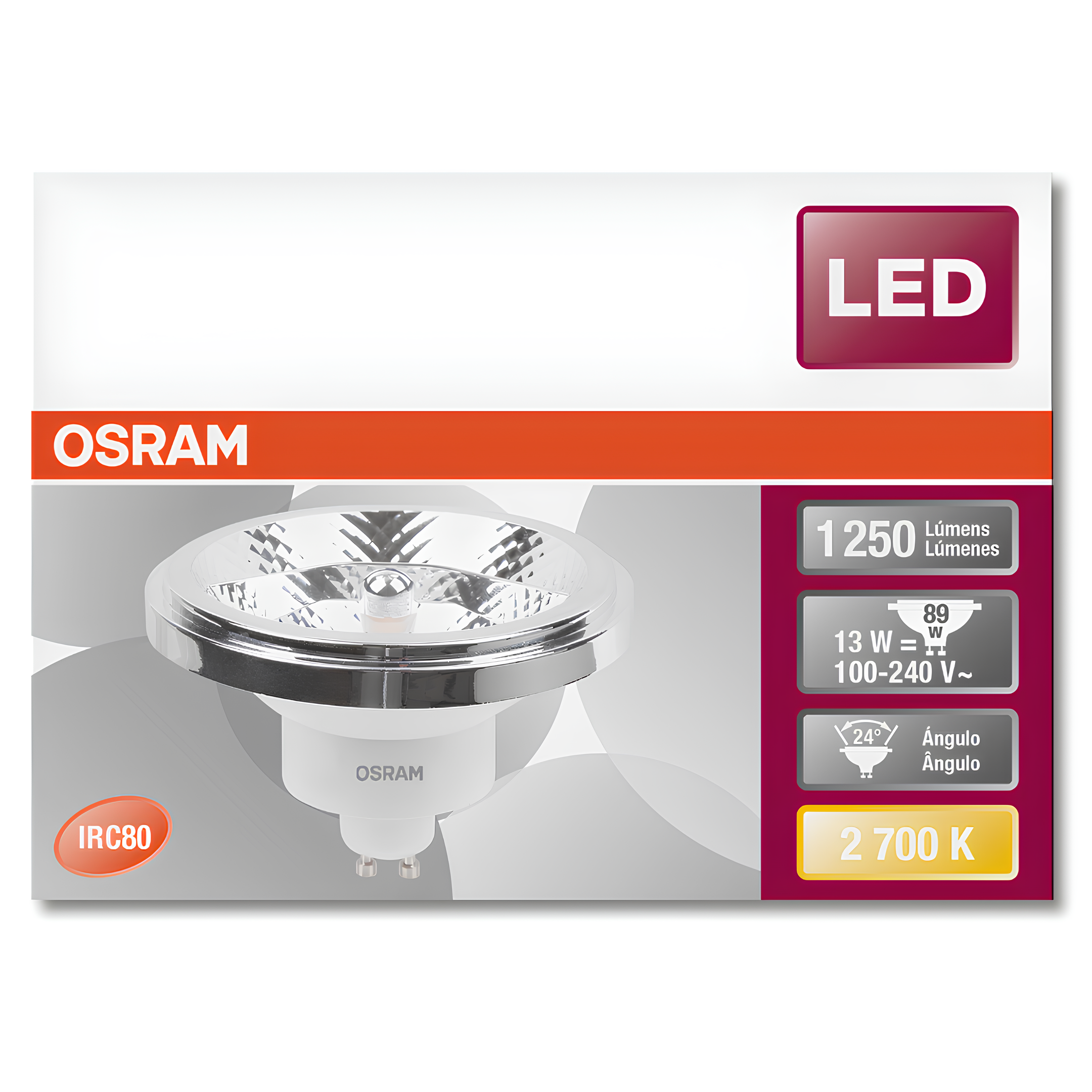 Lampada Led Ar111 13W 2700K 1250Lm Ip20 Bivolt Gu10 Osram