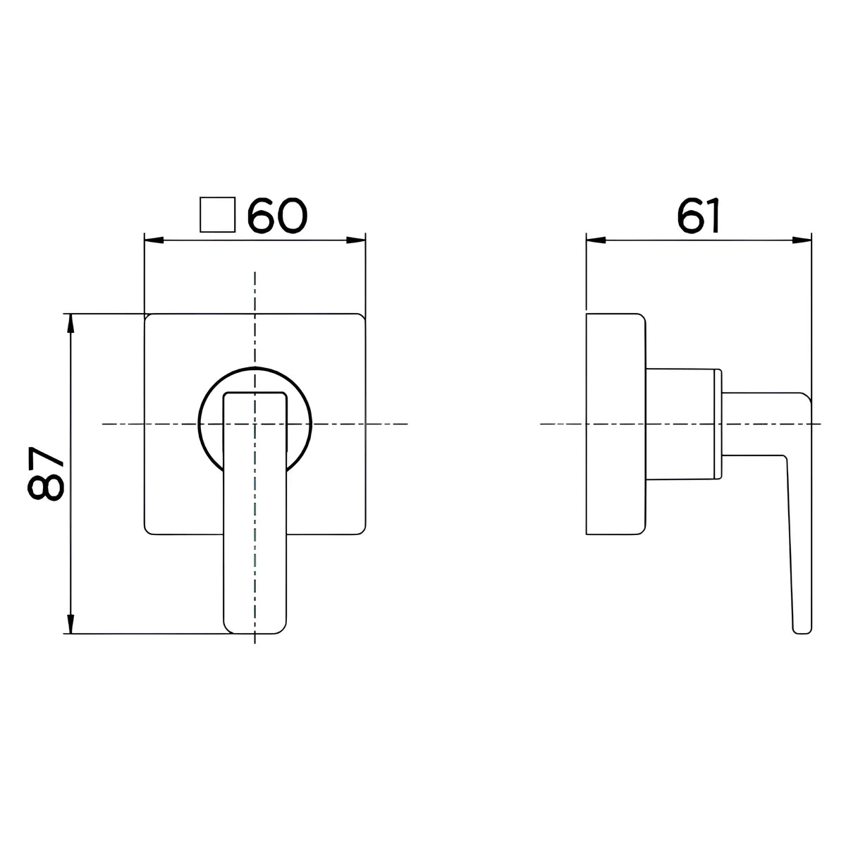 Acabamento para registro DocolBase 1/2", 3/4" e 1" Stillo Docol