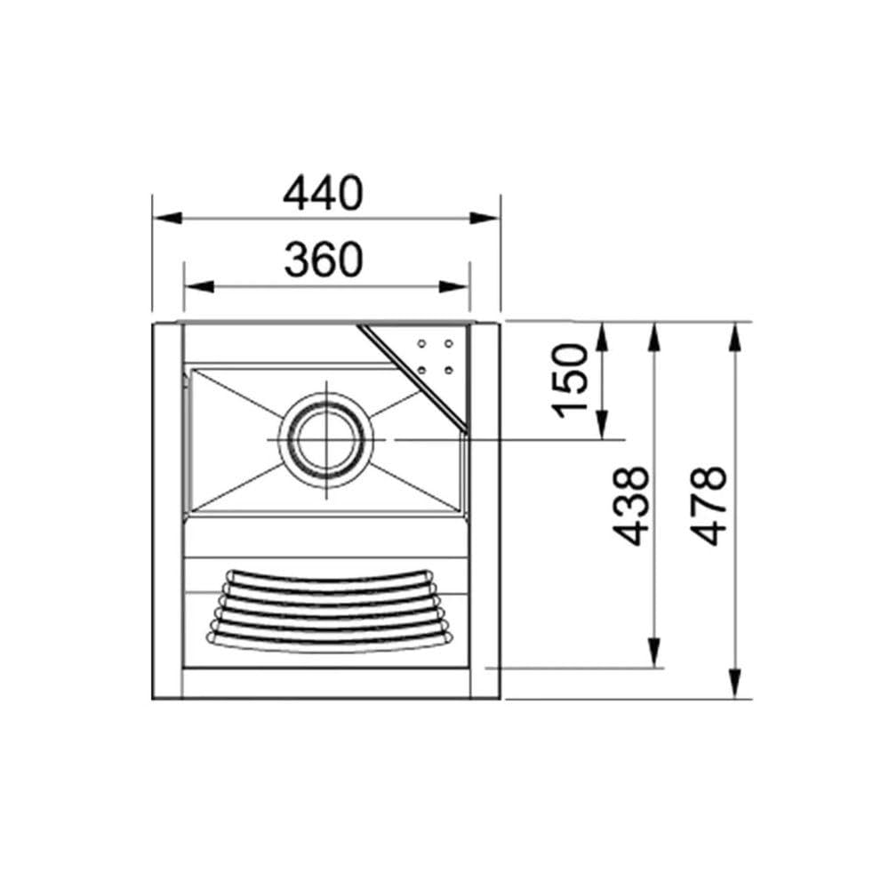 Tanque reto 44x48x26 alto brilho 23L parede 017047CH Docol