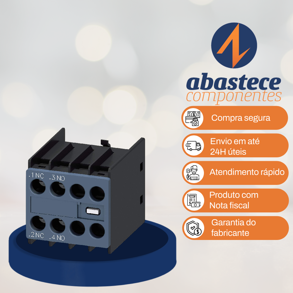 Bloco Contato Auxiliar Frontal 1Na+1Nf S00-S3 Paraf. Siemens