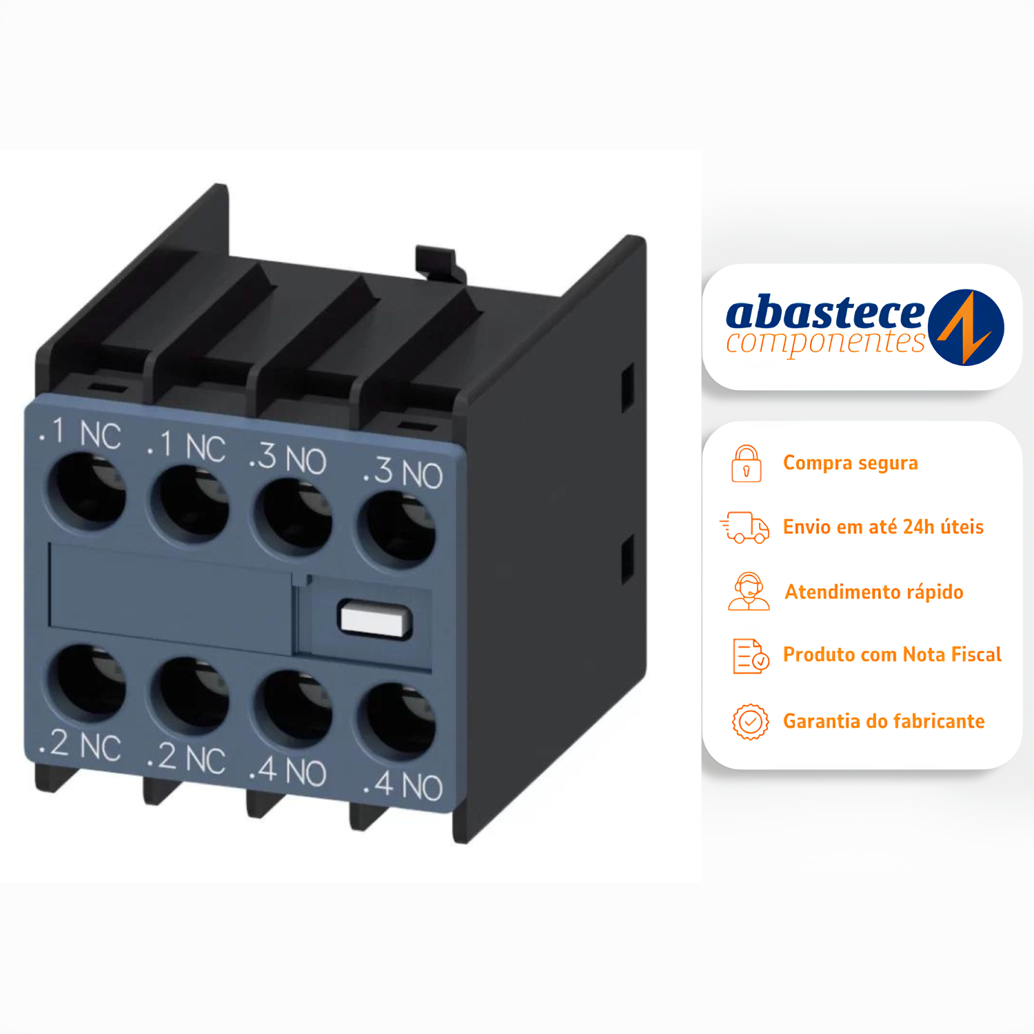 Bloco Contato Auxiliar Frontal 2Na+2Nf S00-S3 Paraf. Siemens
