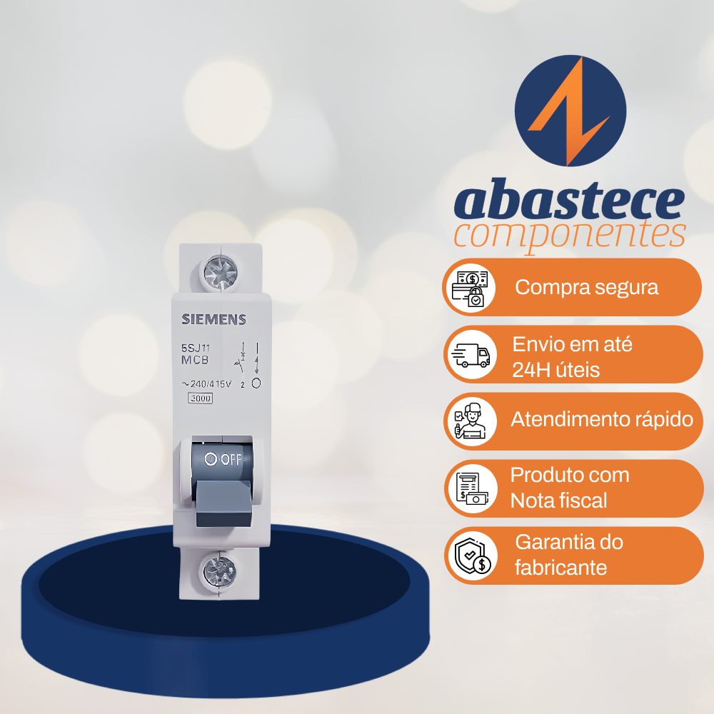 Disjuntor Unipolar Curva C 10A/16A/20A/25A/32A 5Sj1 Siemens