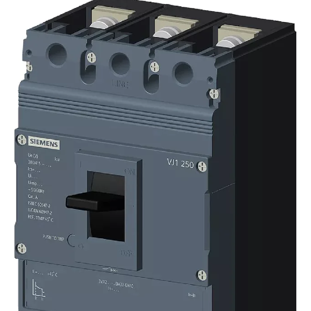 Disjuntor Caixa Moldada Tripolar 200-250A 36Ka 380V 3Vj12 Siemens