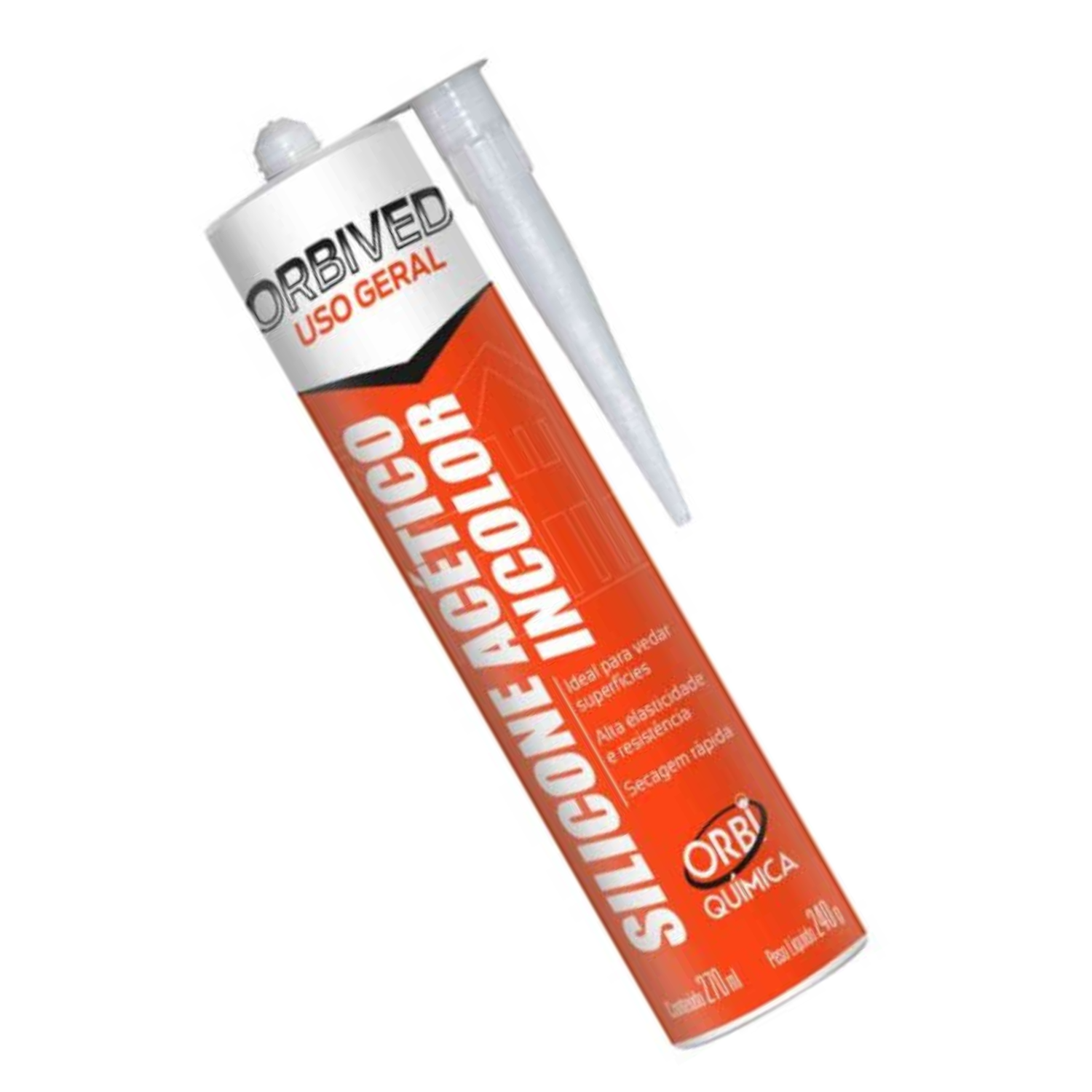 Silicone Branco Acetico 240G Orbi