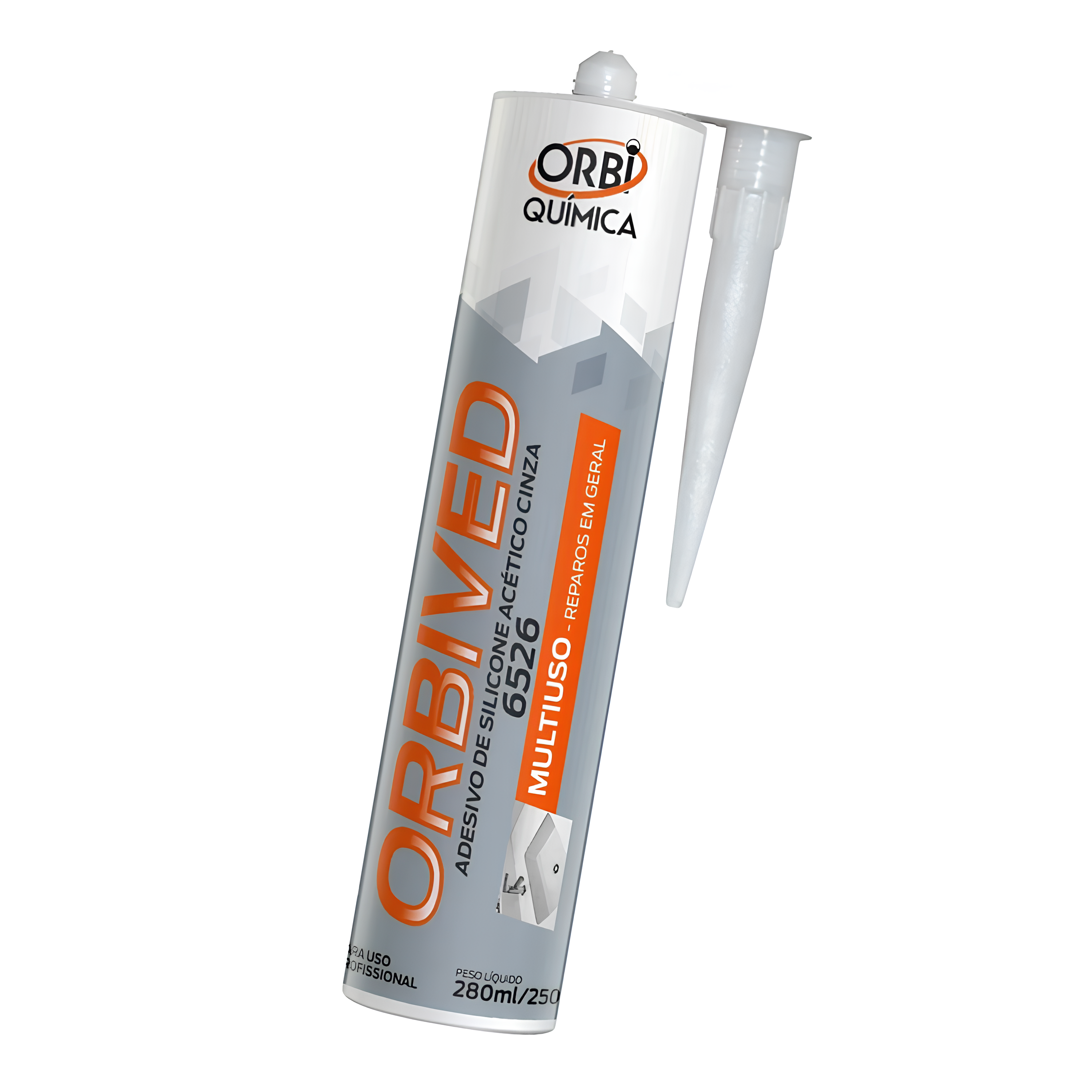 Silicone Cinza Acetico 240G Orbi